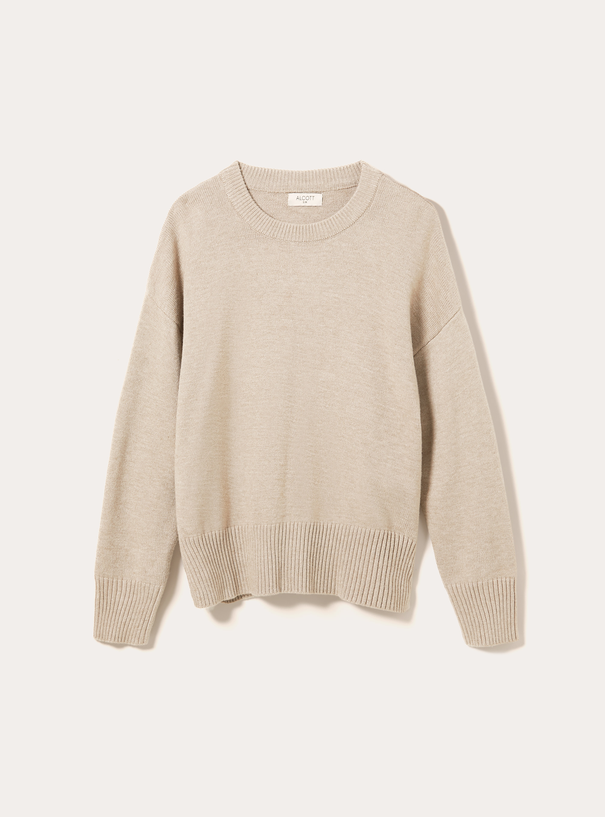 Maglia girocollo basic, MBG2 BEIGE MEL MED