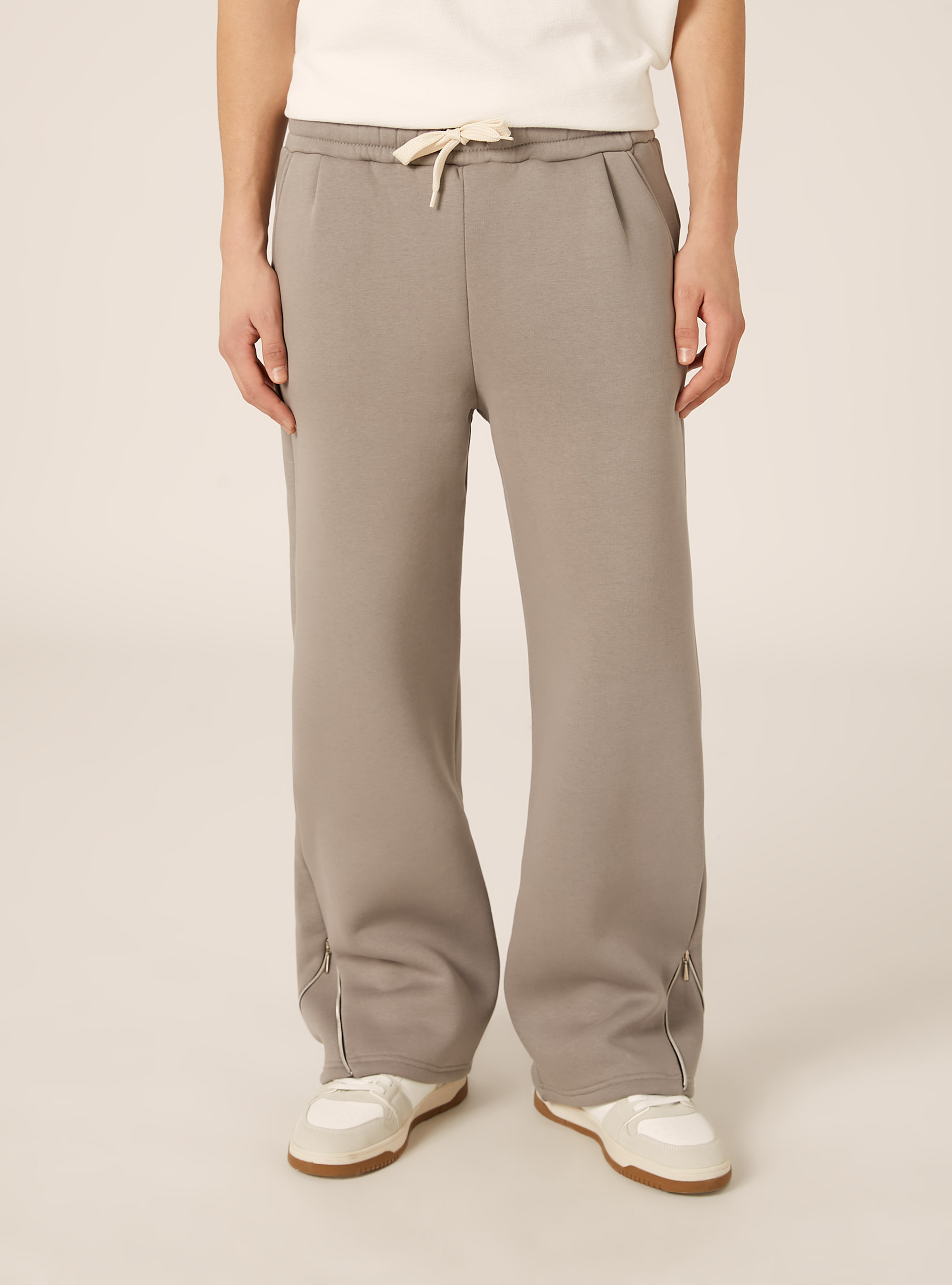 Pantalon jogger &agrave; jambes larges, GY2 GREY MEDIUM