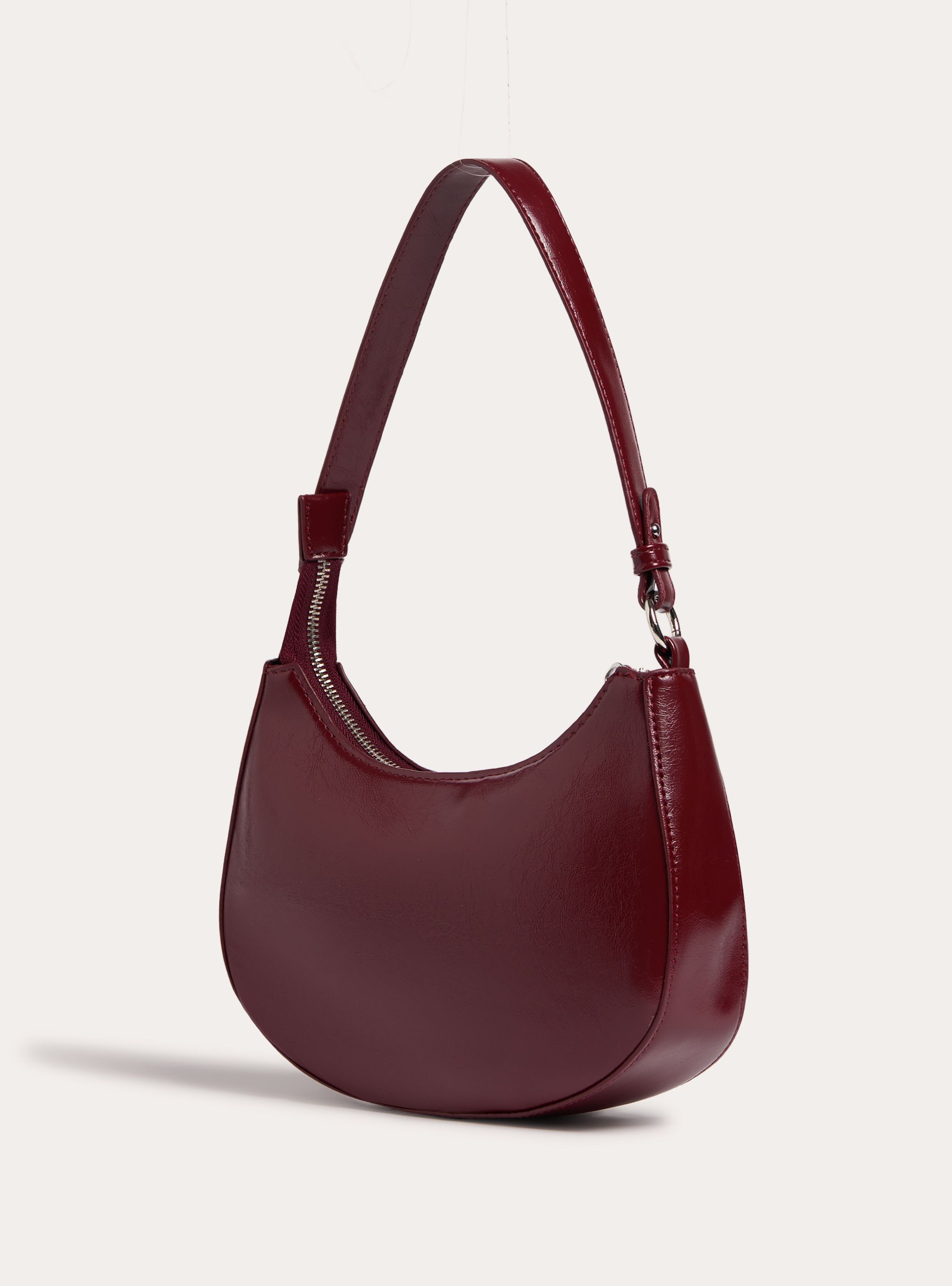 Borsa a spalla mezzaluna, BO2 BORDEAUX MEDIUM