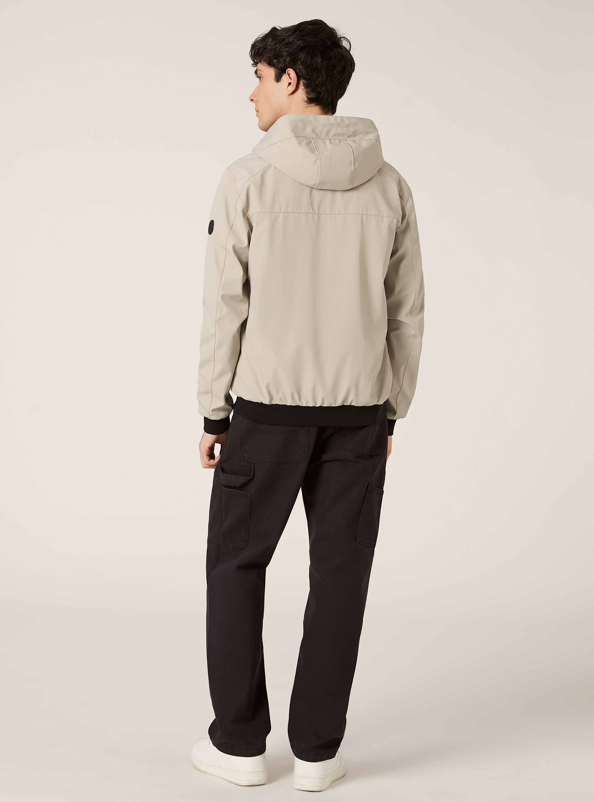 Windproof hooded bomber jacket, CR3 CREAM LIGHT