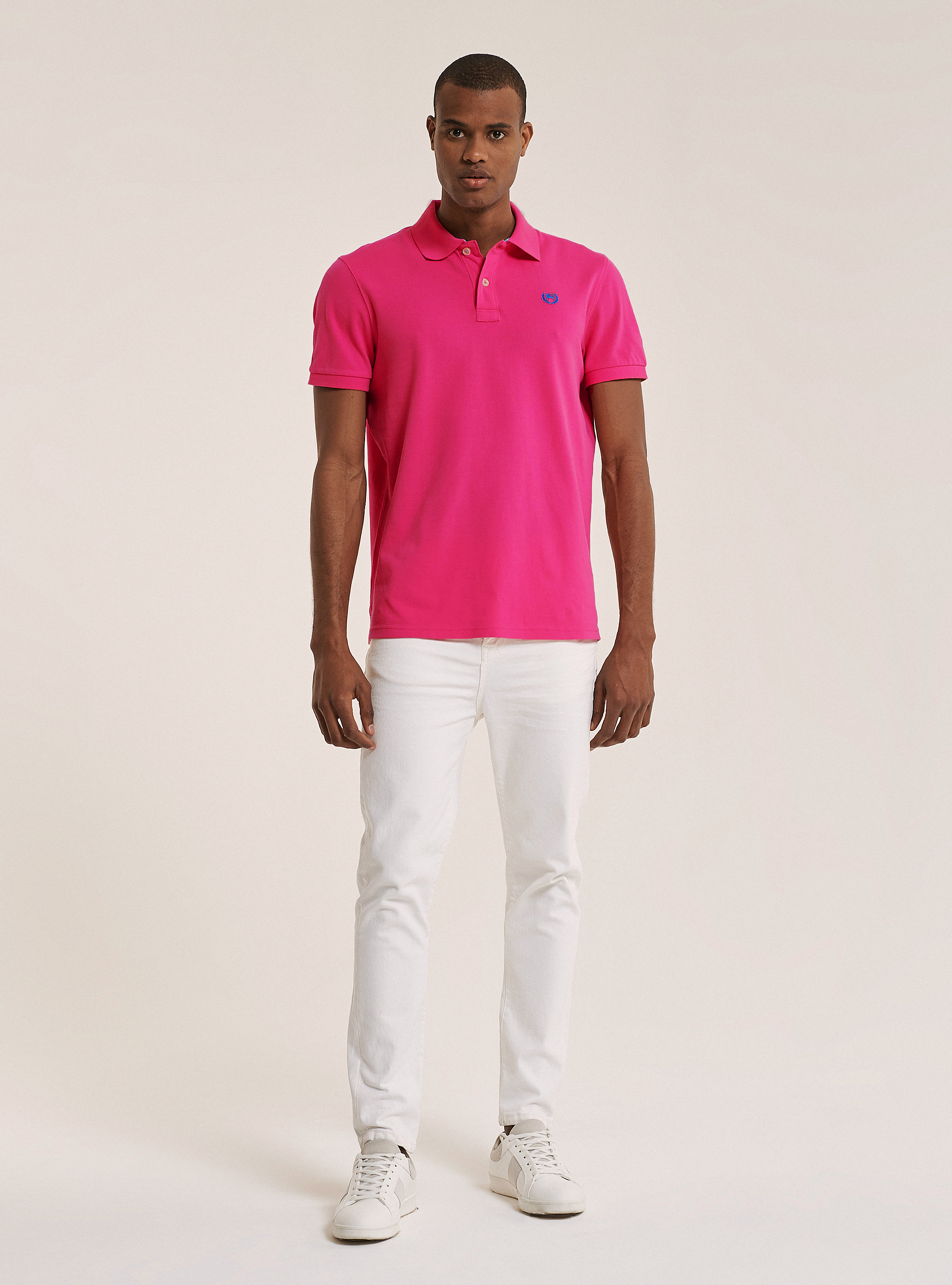 Polo avec broderie, C4435 FUXIA