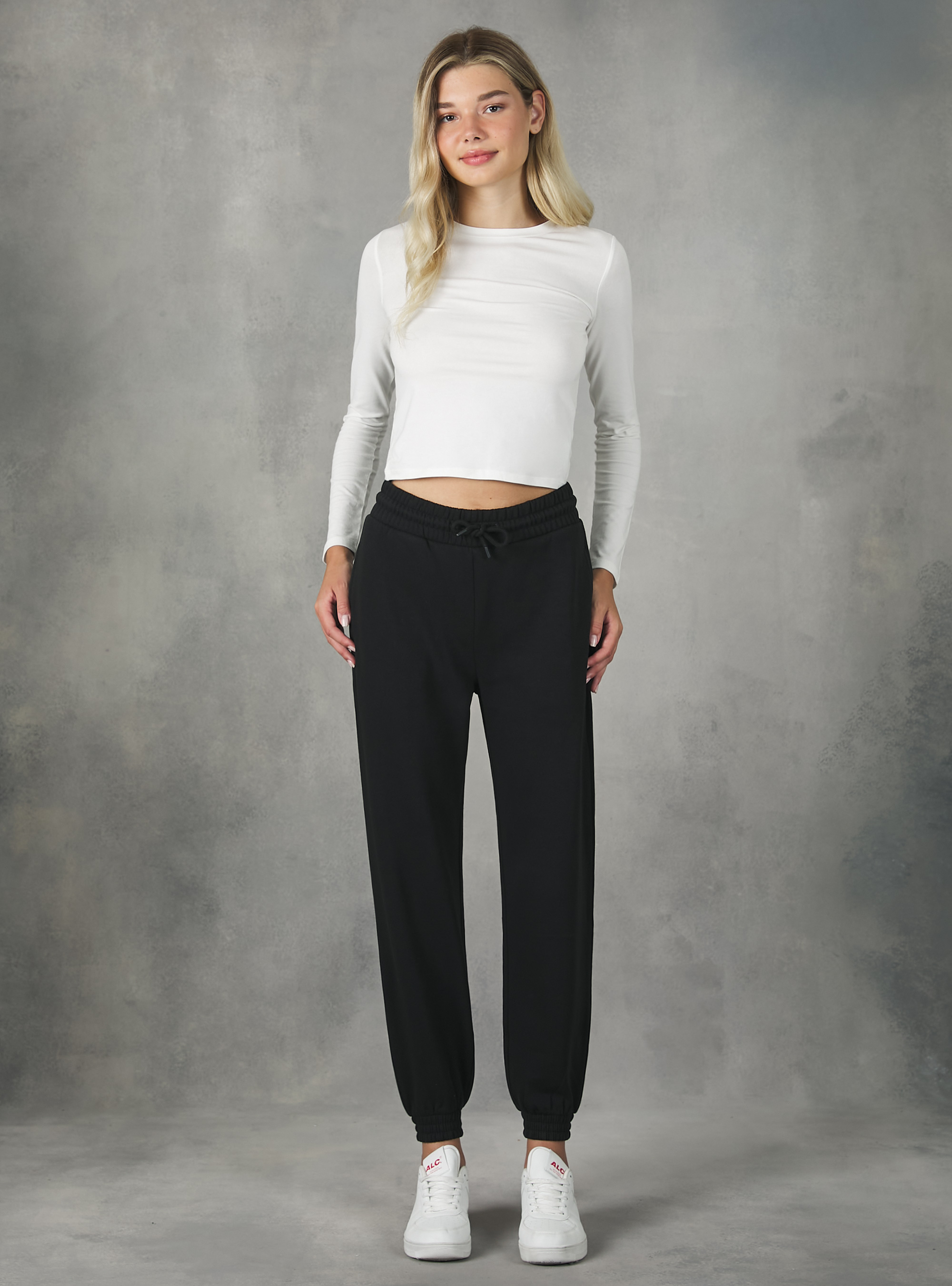 Plush jogger trousers, BK1 BLACK