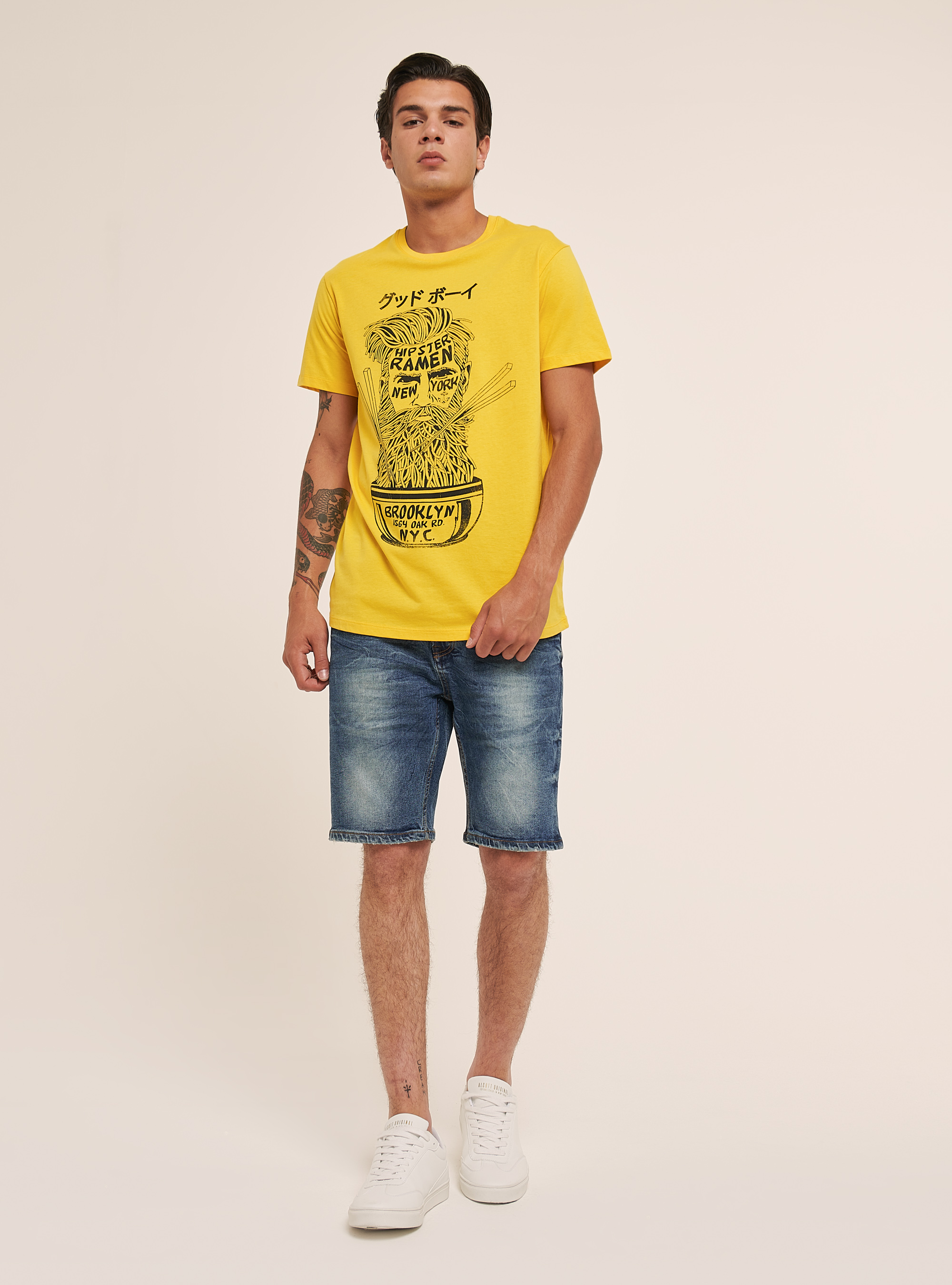 T-shirt con stampa, C7750 YELLOW