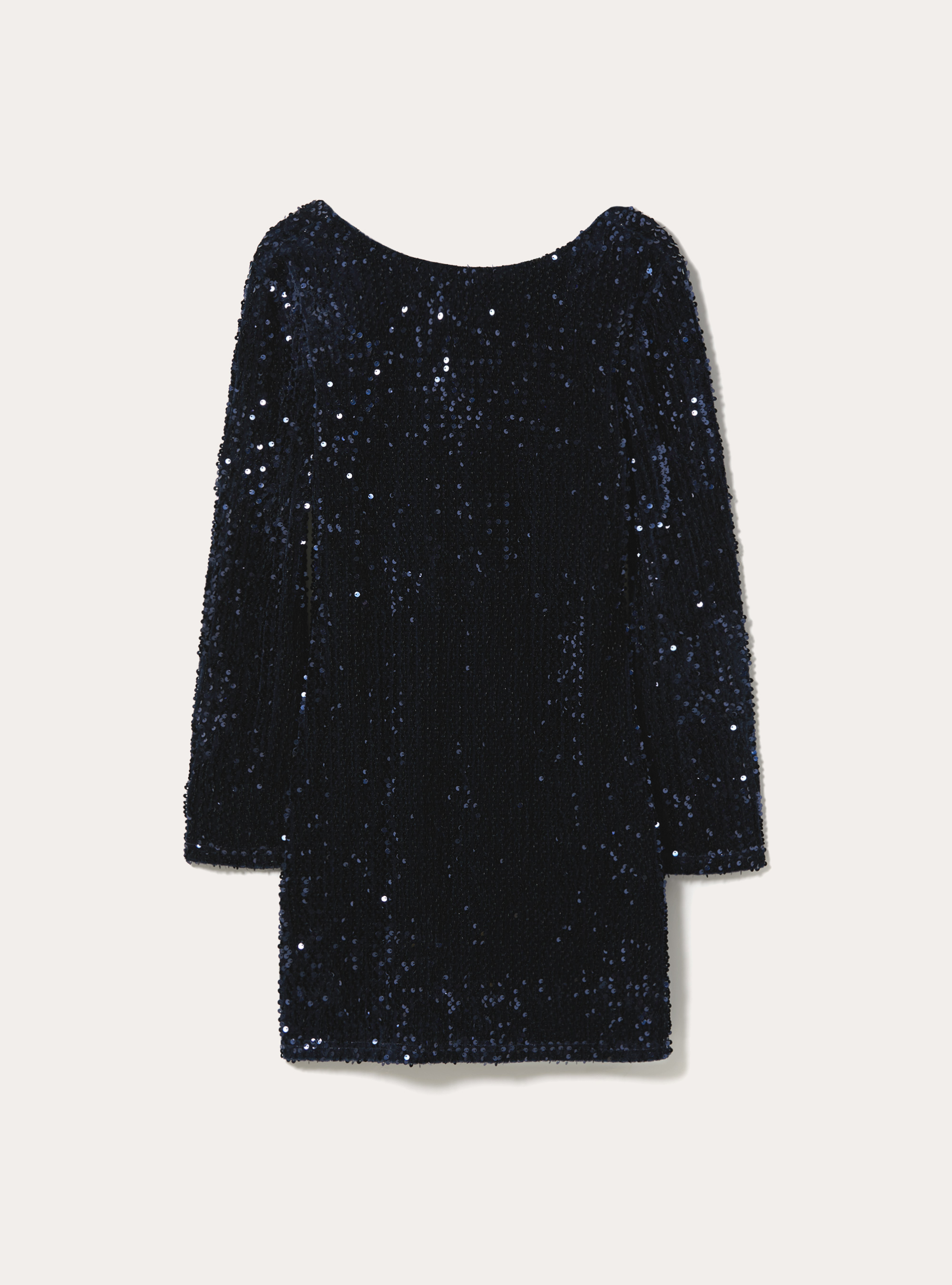 Vestito paillettes con schiena scoperta, RY1 ROYALE DARK