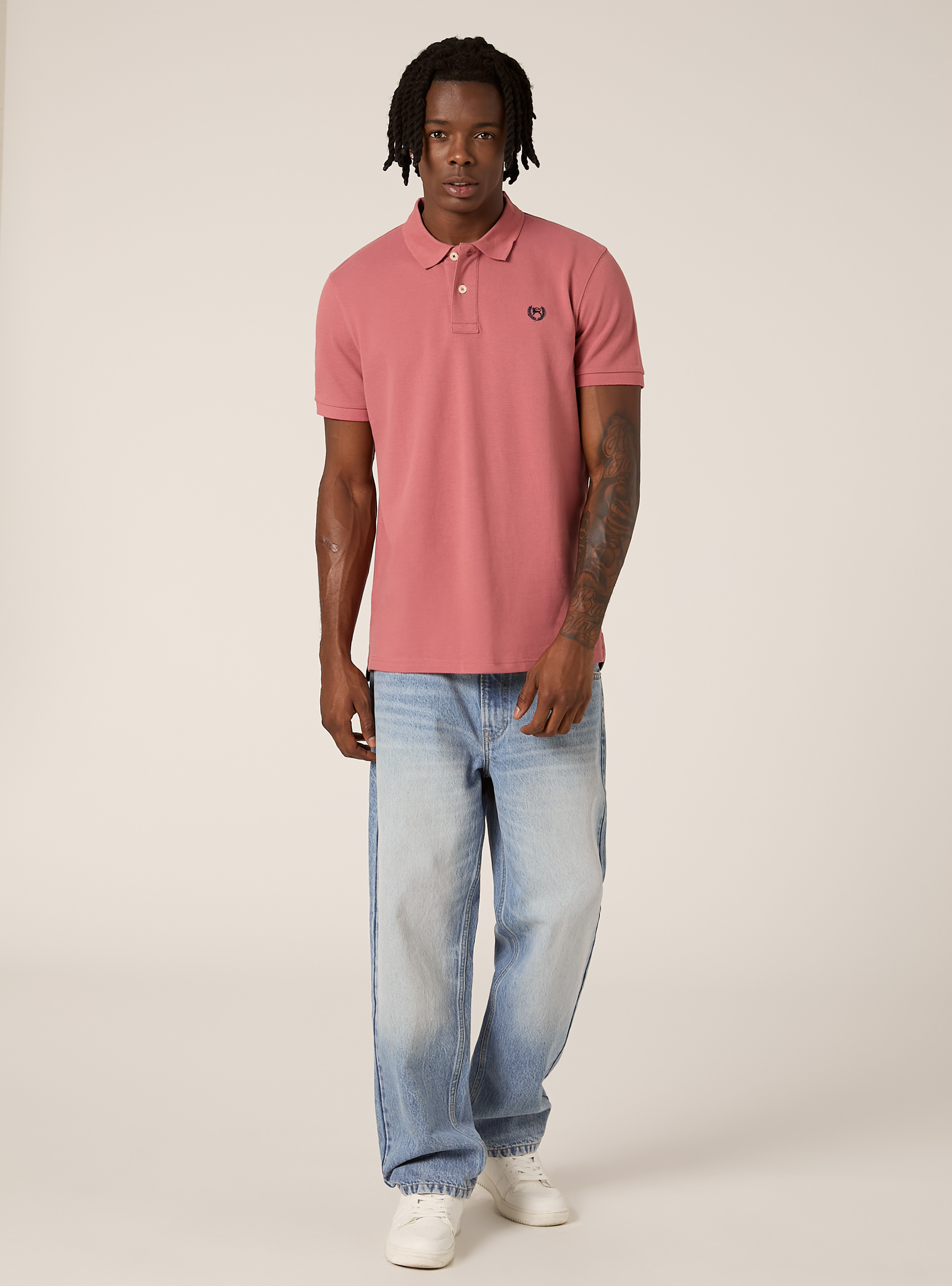 Polo de piqu&eacute; de algod&oacute;n con bordado, PK1 PINK DARK