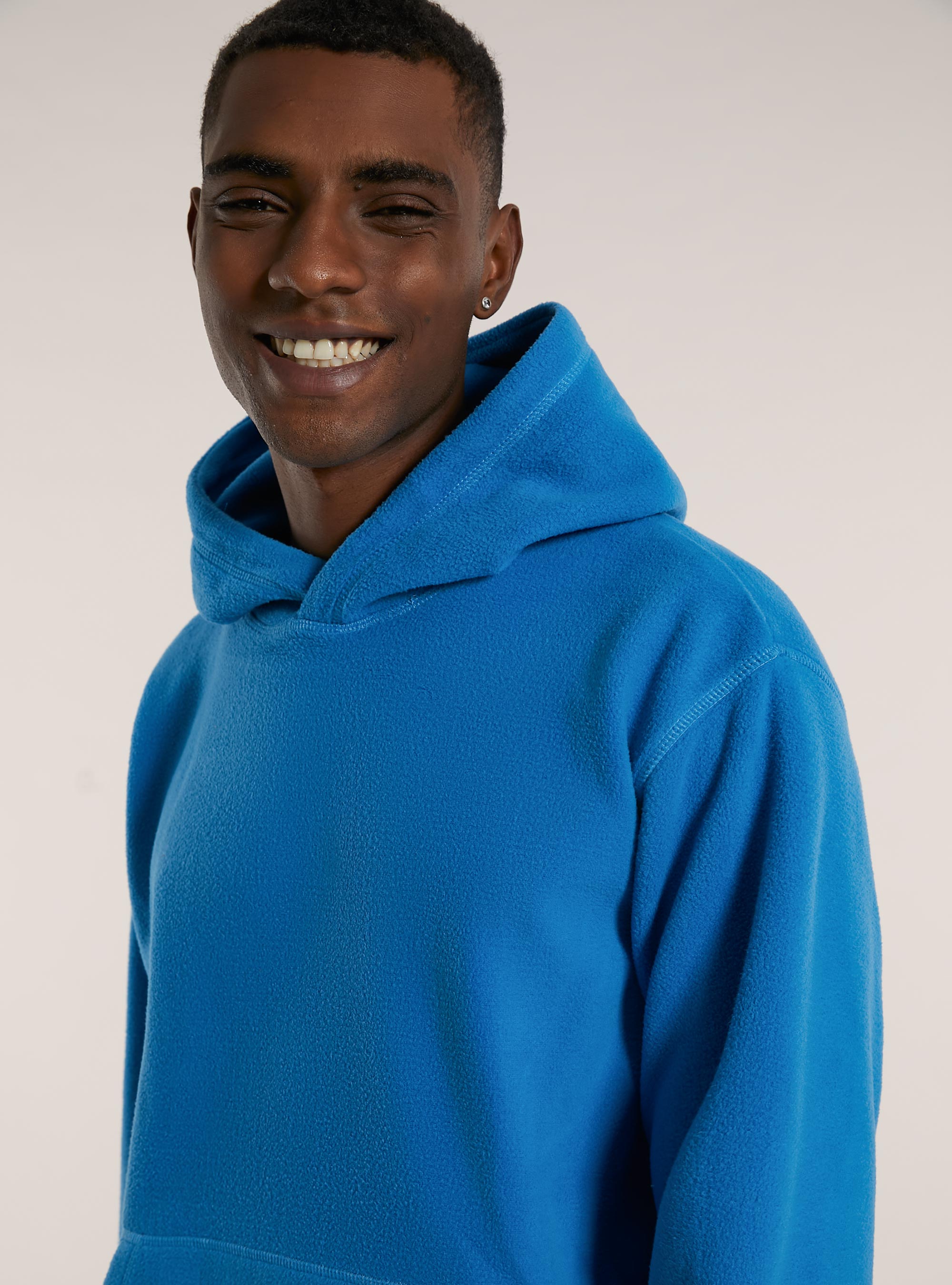 Felpa in polar fleece con cappuccio, AZ2 AZURE MEDIUM