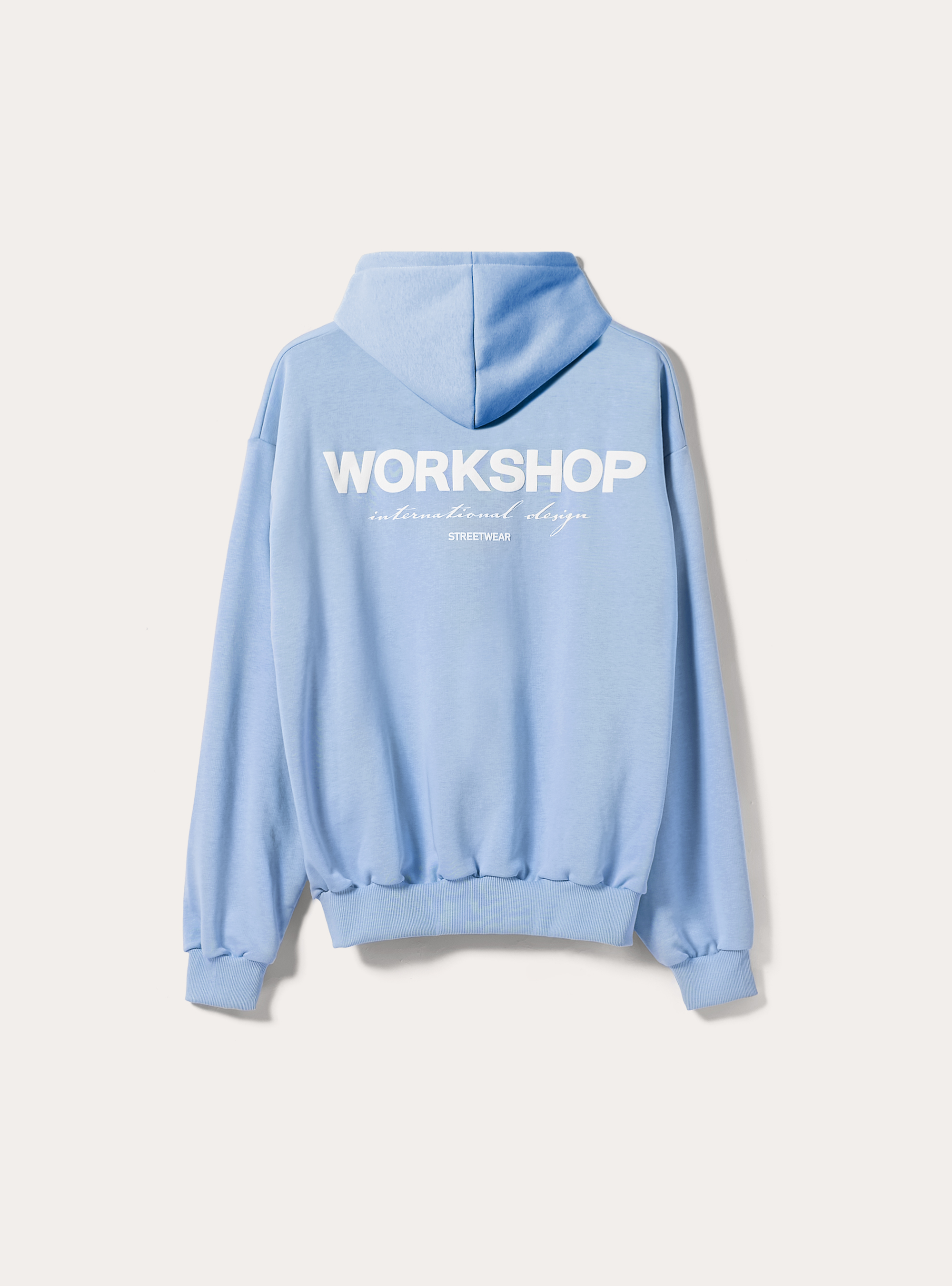 Boxy fit sweatshirt with Workshop print, AZ3 AZURE LIGHT