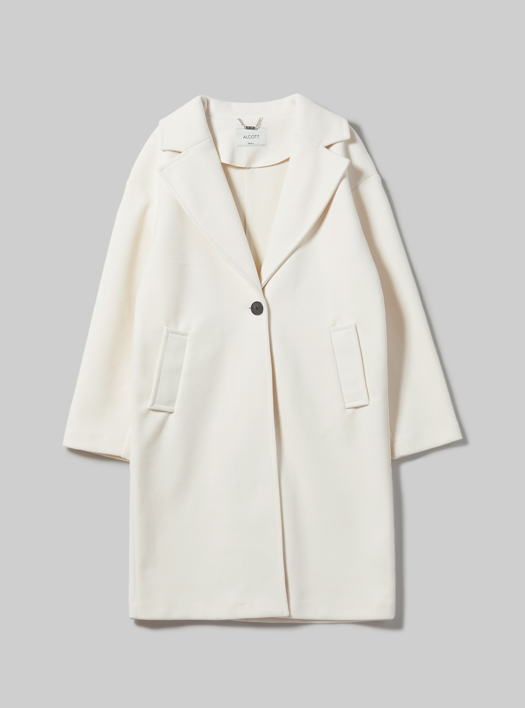 Plain-coloured gauze knit coat, WH3 WHITE