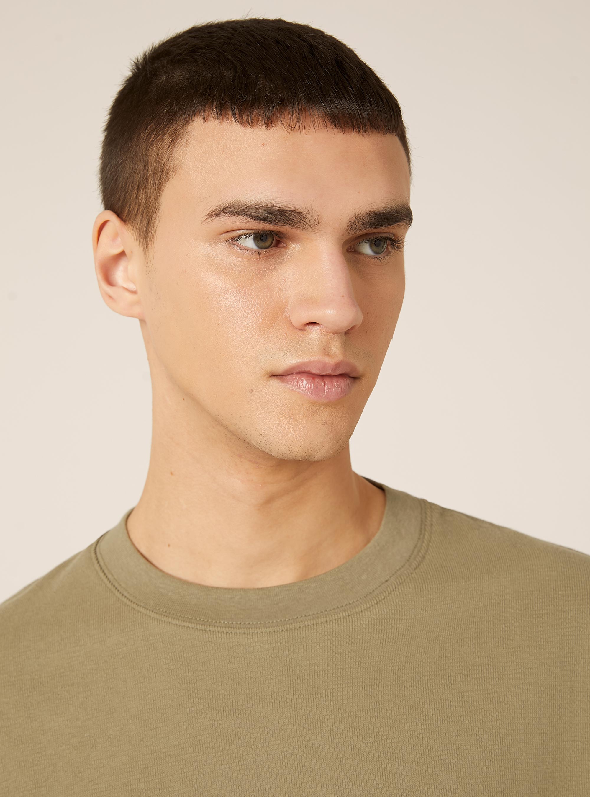 T-shirt in jersey texture fit boxy, KY2 KAKY MEDIUM