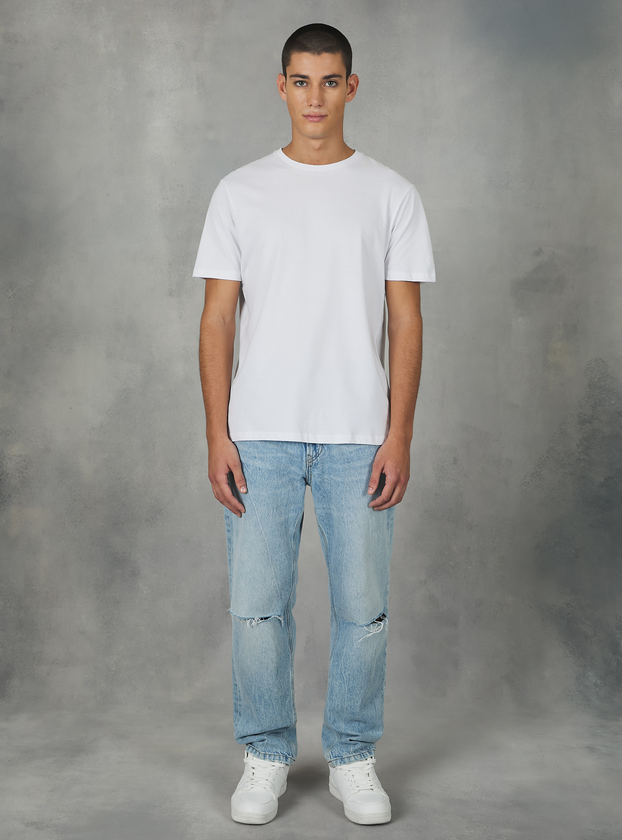 Straight Fit Cotton Jeans, D006 AZURE