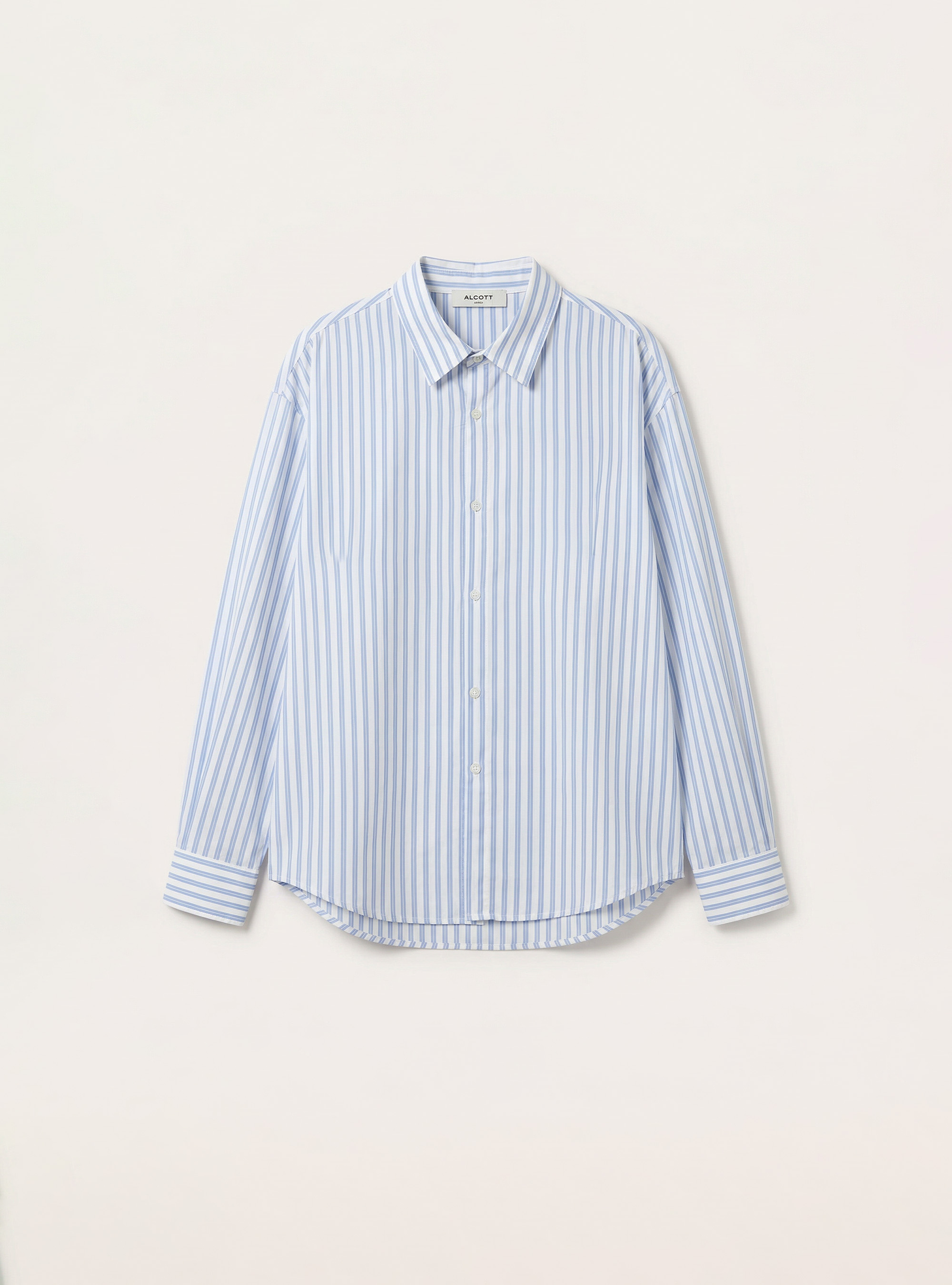 Striped poplin shirt, AZ2 AZURE MEDIUM