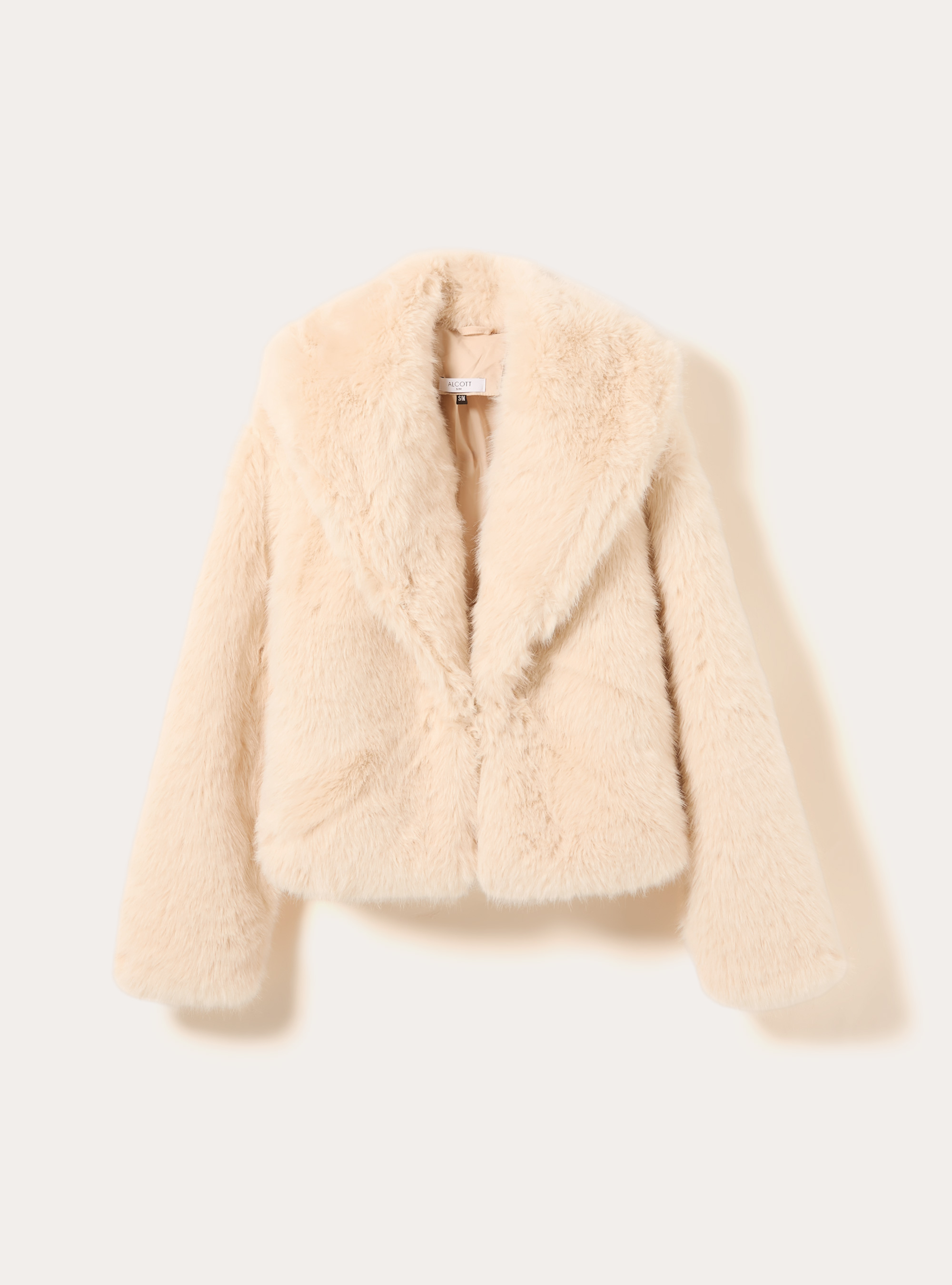 Pelliccia sintetica collo cappuccio, WH1 OFF WHITE