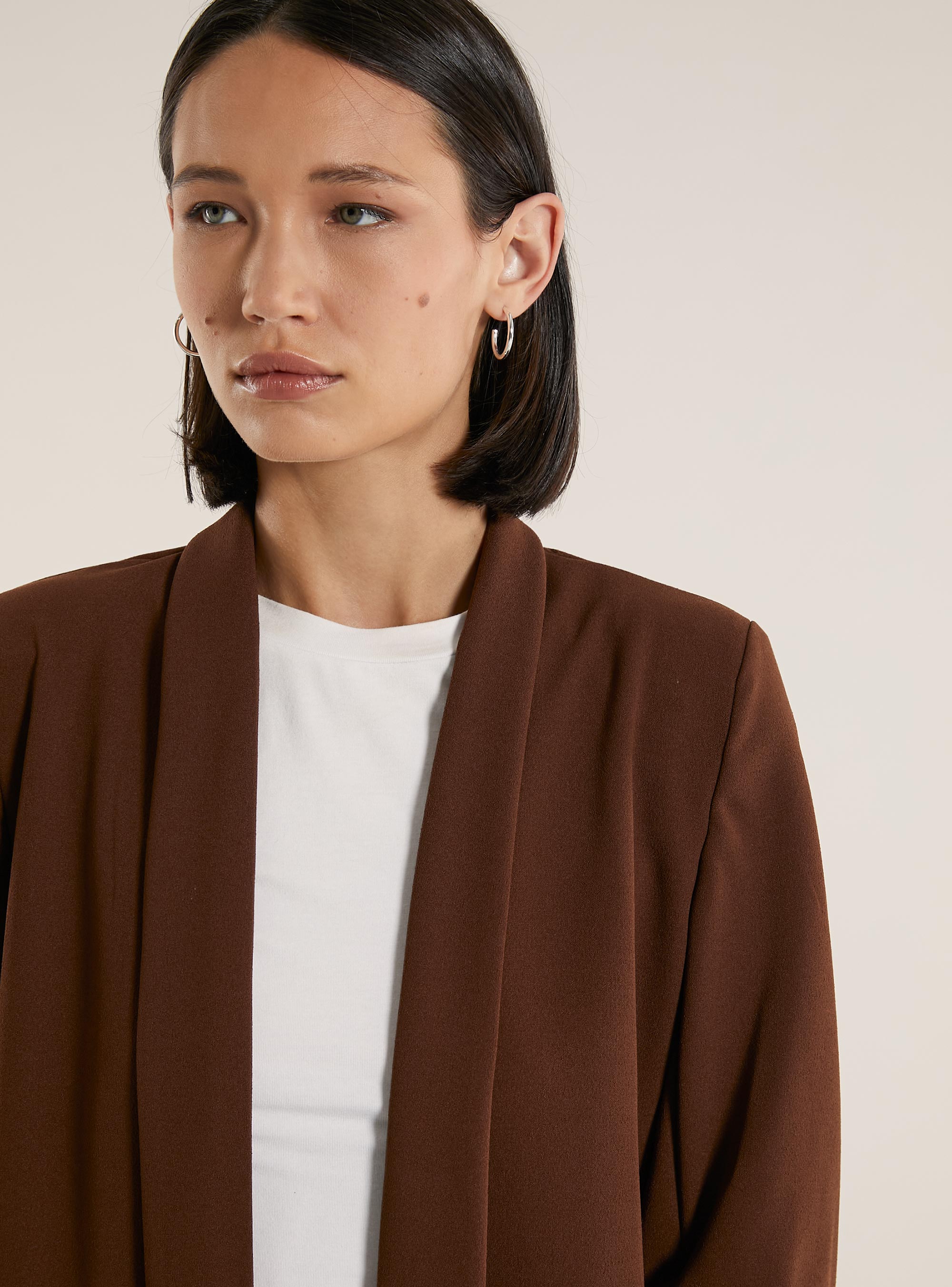 Blazer ouvert en scuba, BR2 BROWN MEDIUM