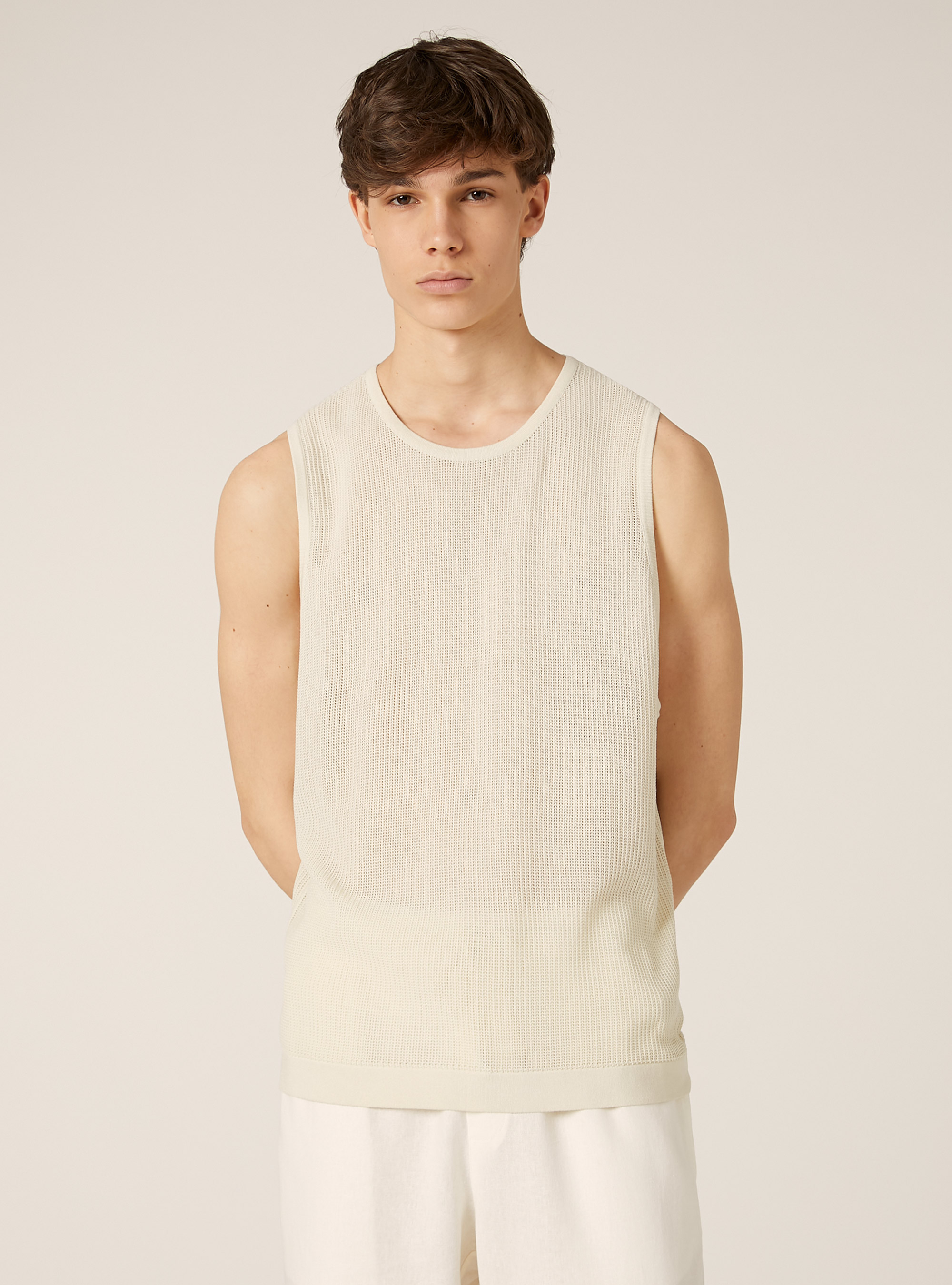Openwork knit tank top