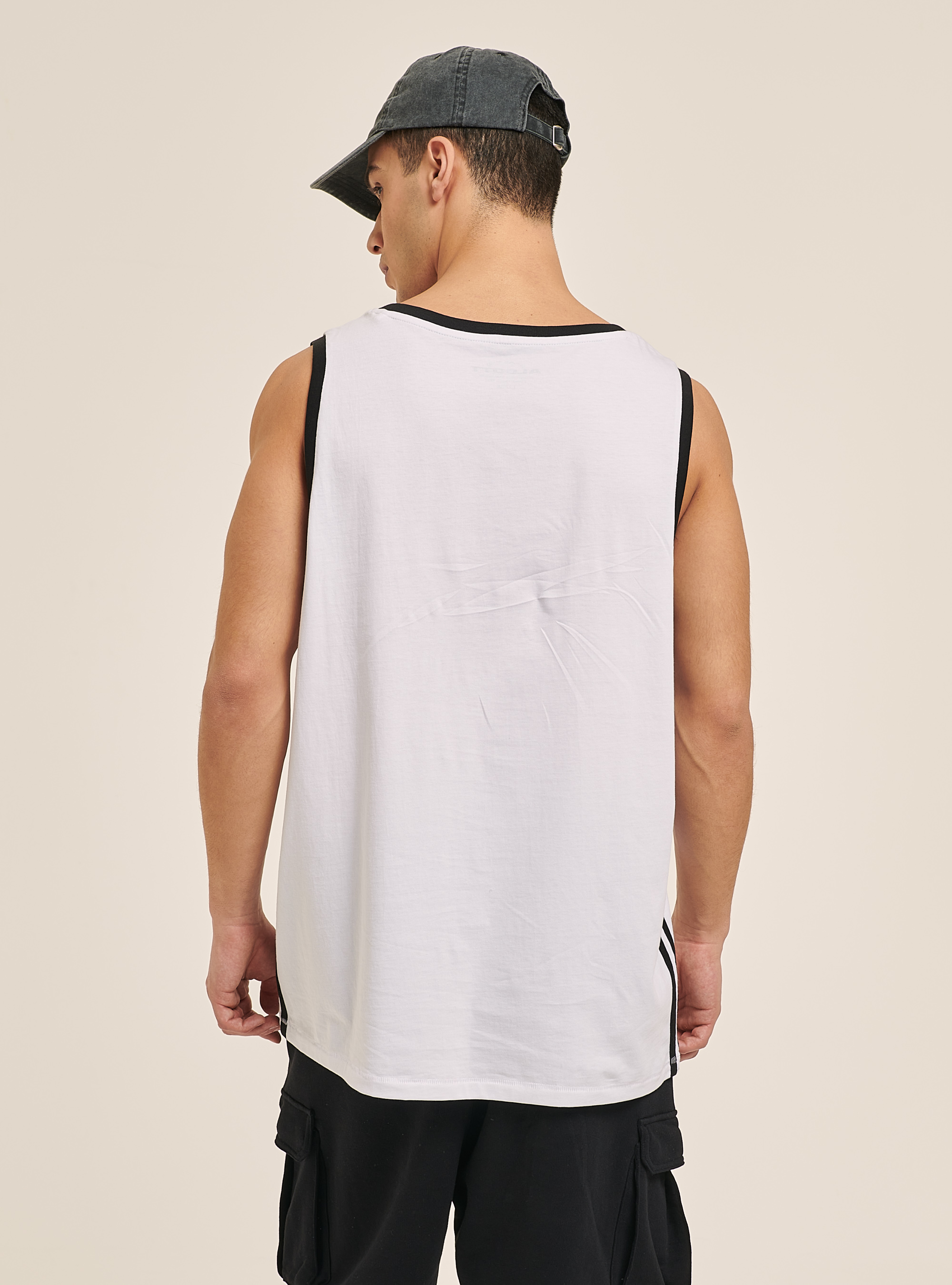 Basic cotton tank top, WHITE