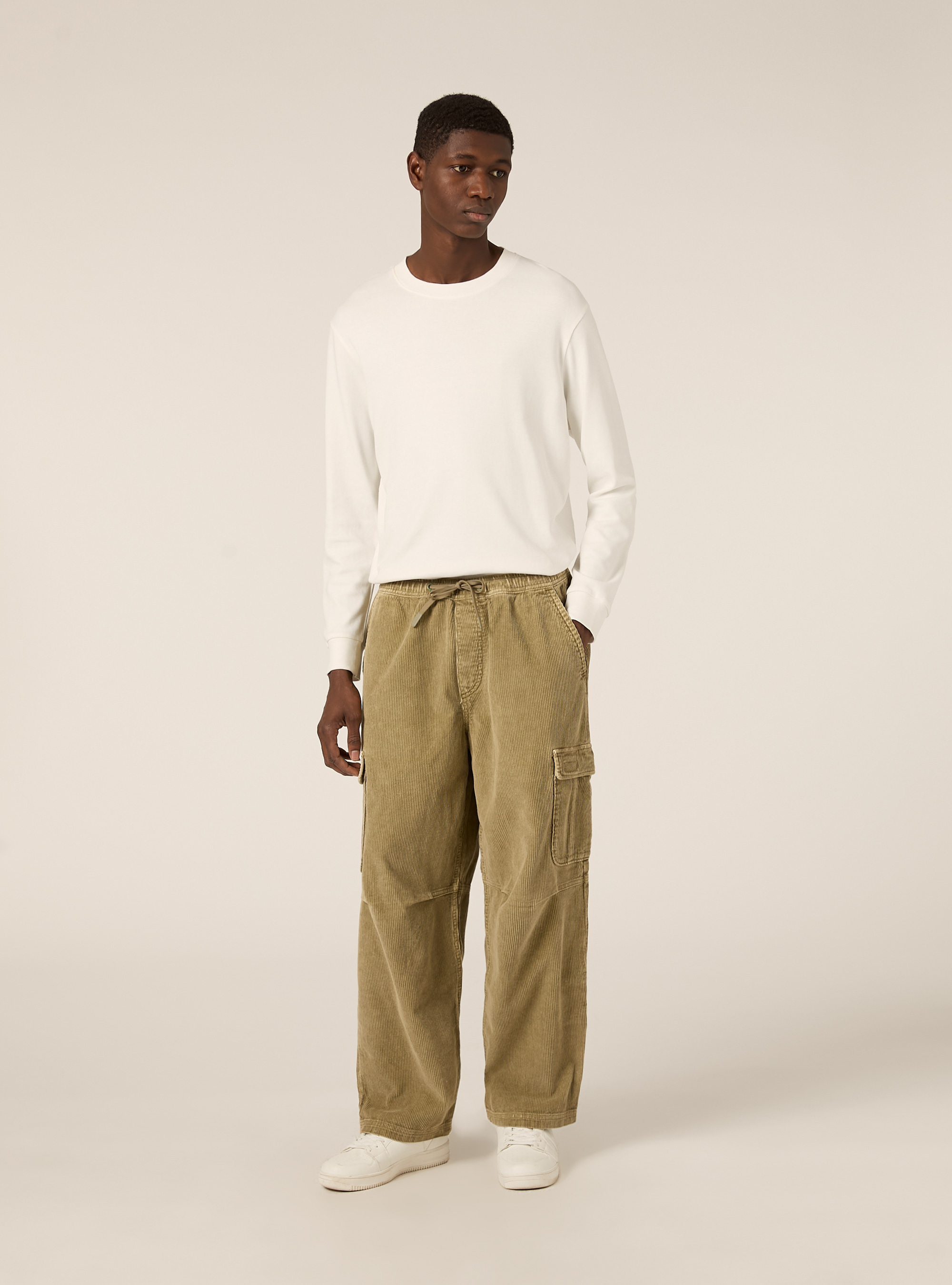 Pantaloni cargo in velluto a coste, KY2 KAKY MEDIUM