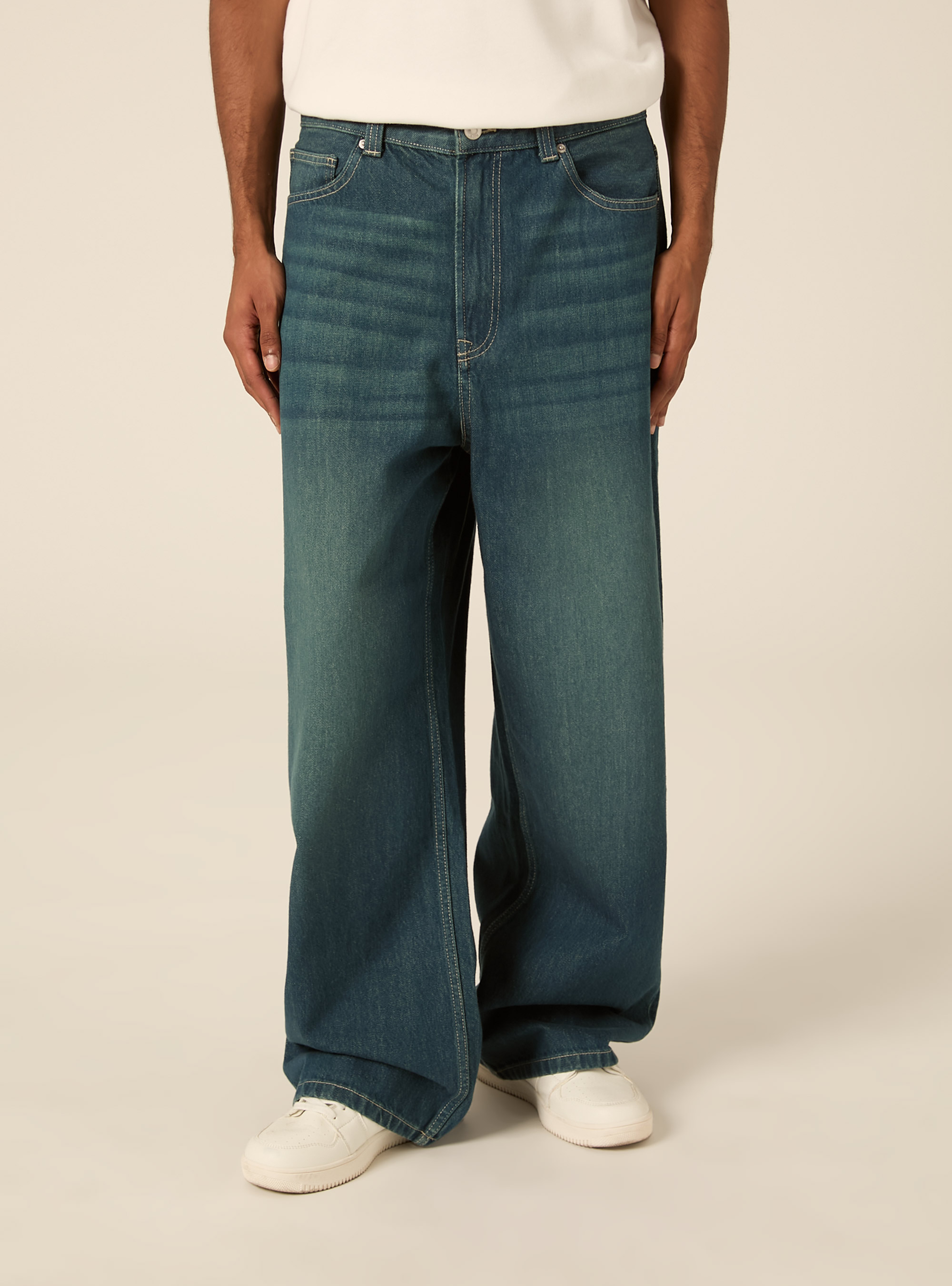 Jeans super baggy, D201 AZZURRE MED OVERDYE