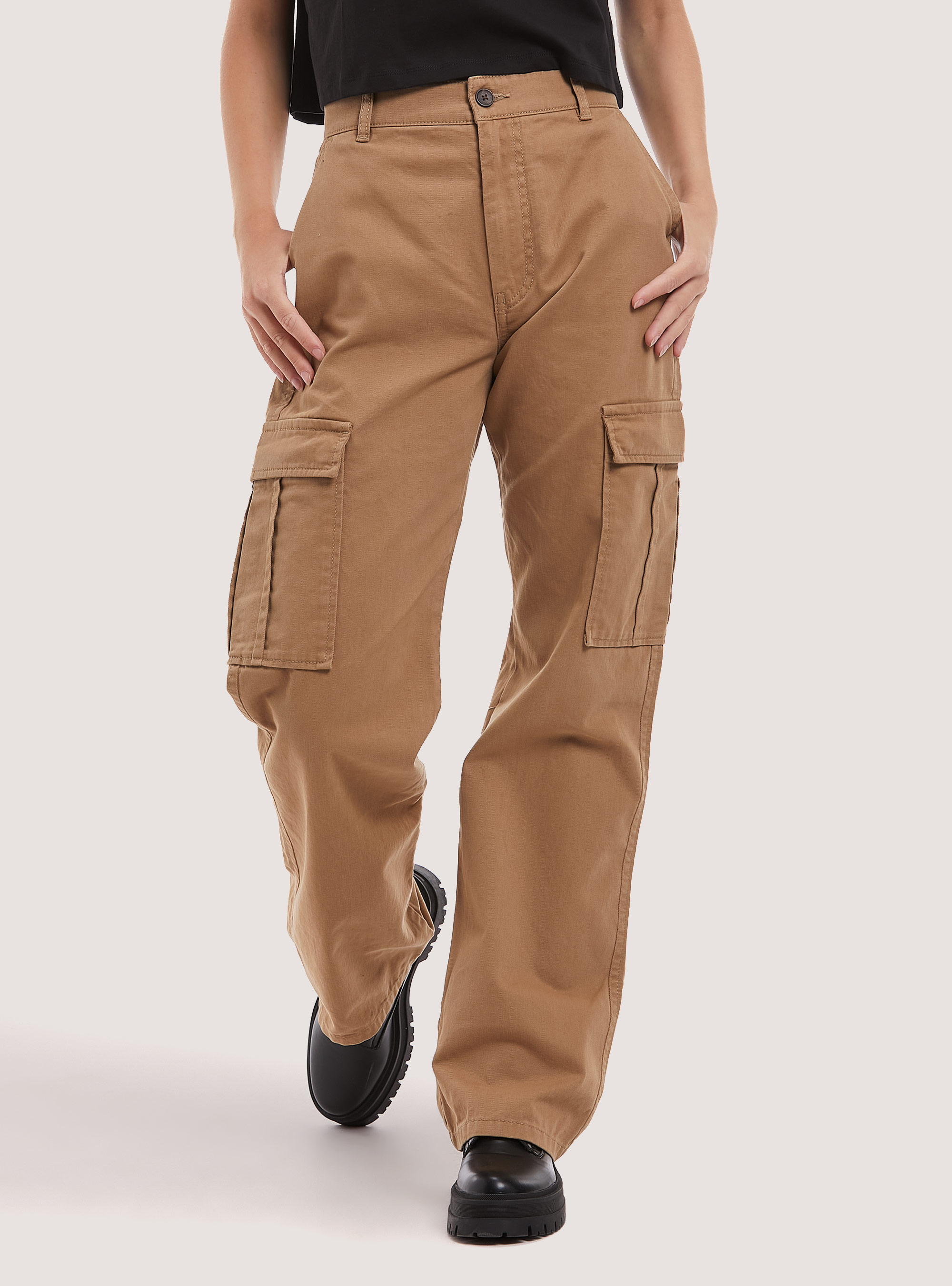 Twill cargo trousers, CM2 CAMEL MEDIUM