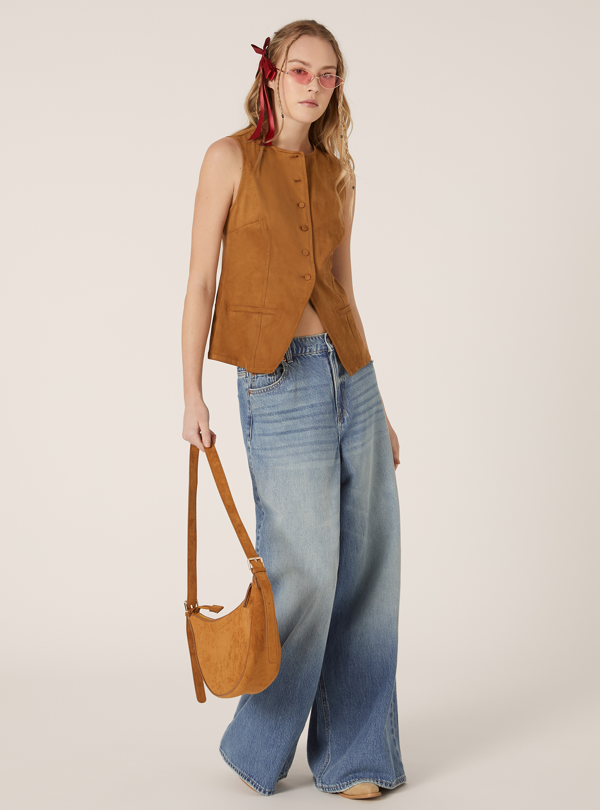 Gilet &agrave; effet daim, TB2 TOBACCO MEDIUM