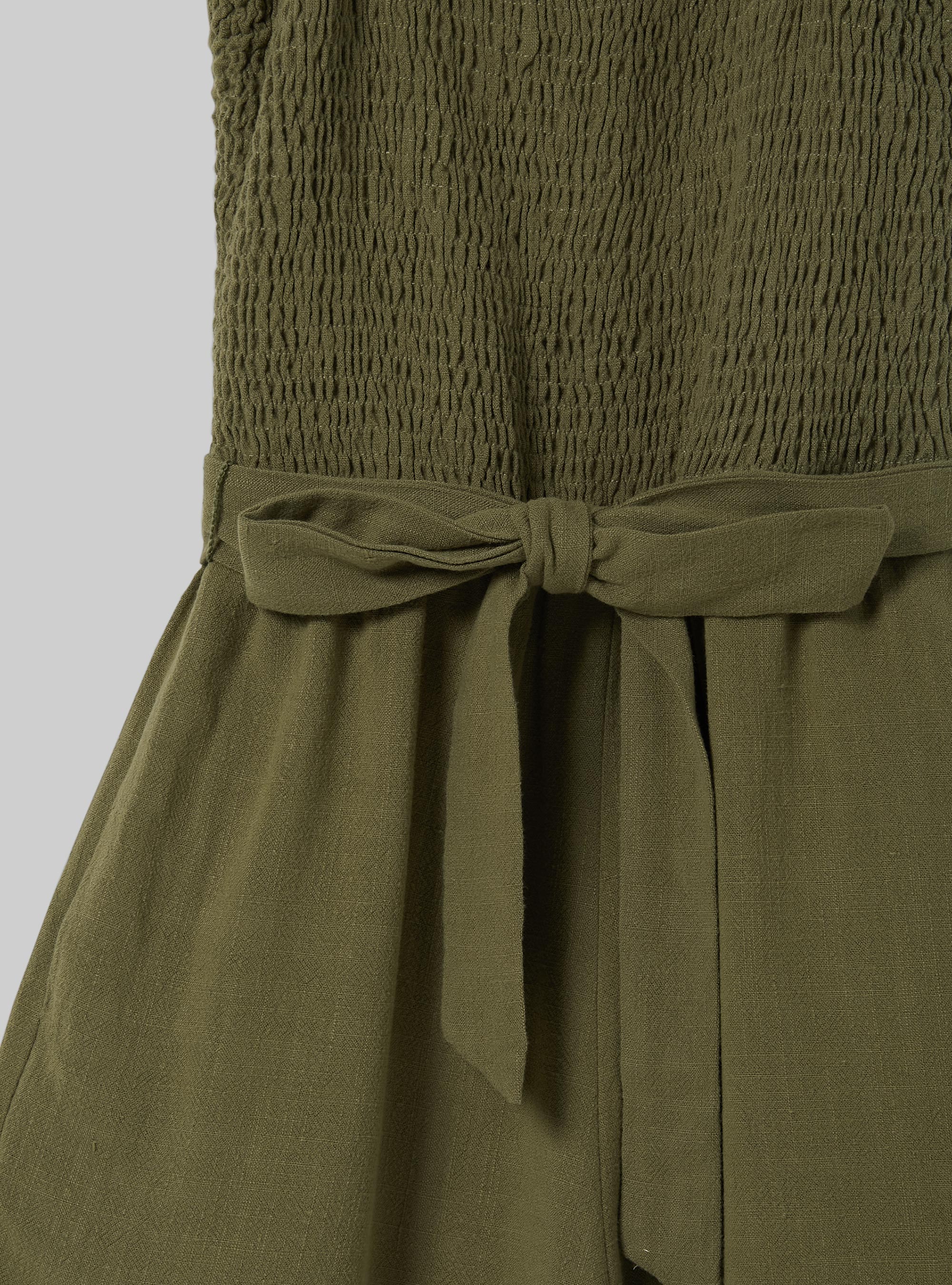 Linen blend short jumpsuit, C6601 KAKY