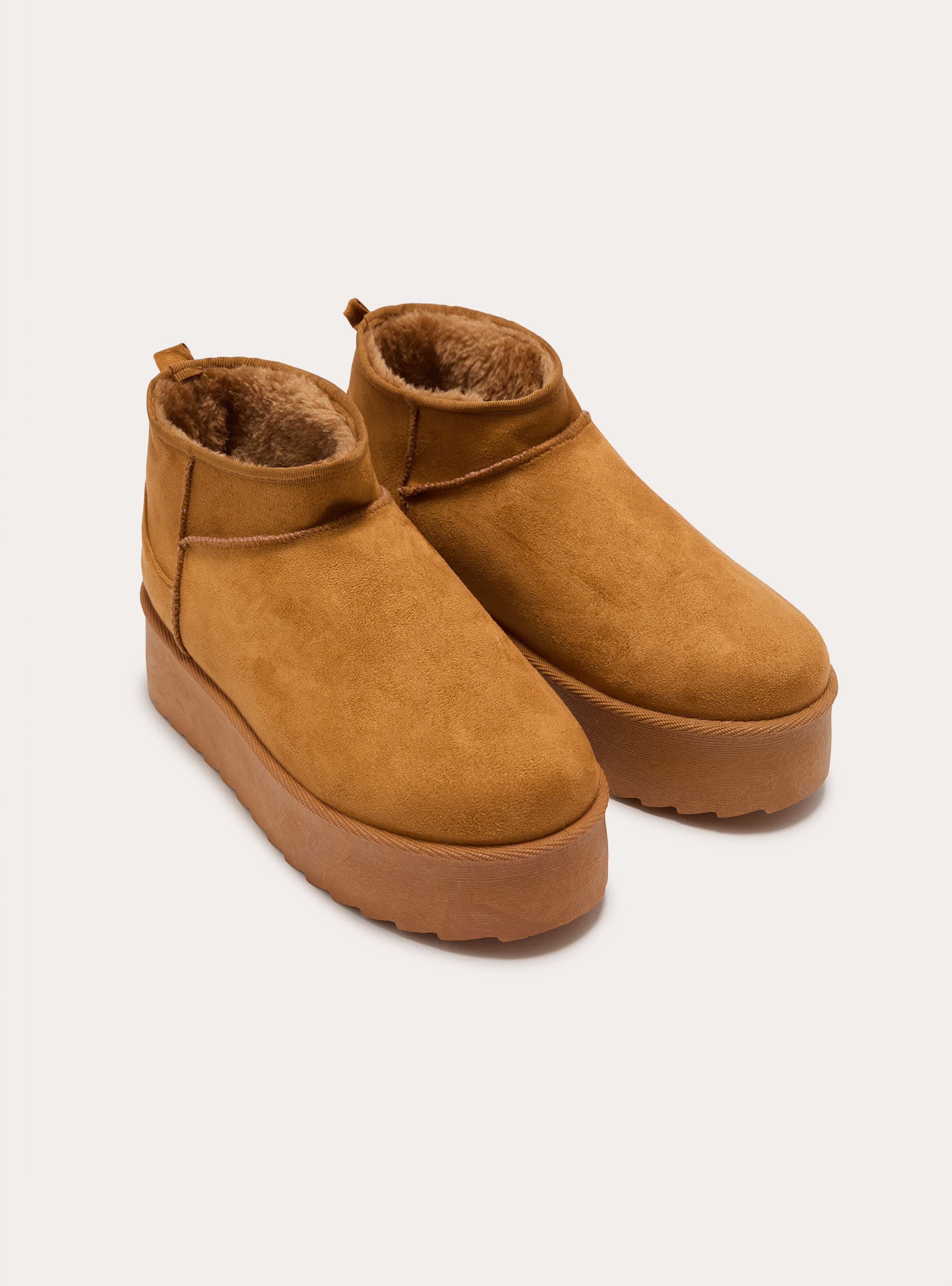 Stivaletti scamosciati con platform, CM2 CAMEL MEDIUM
