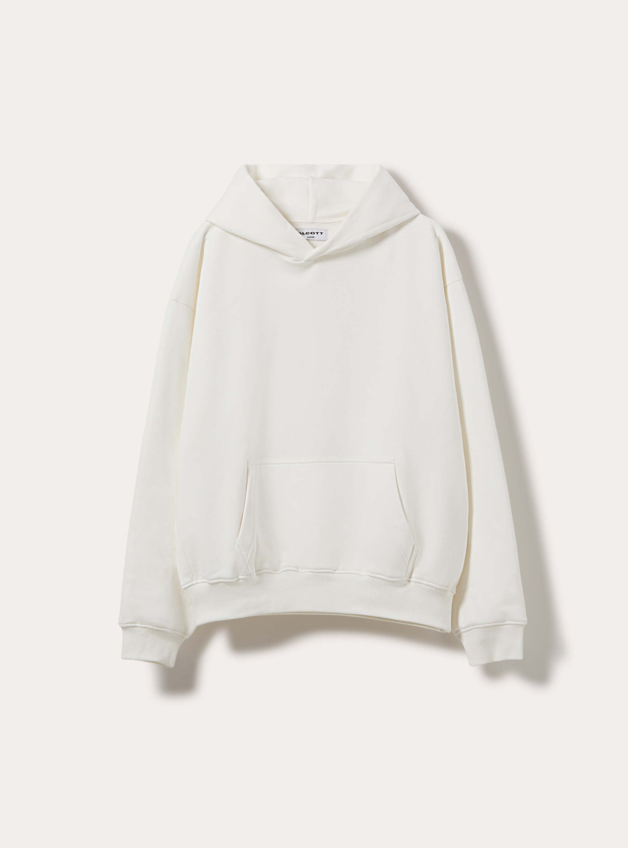 Felpa con cappuccio boxy fit, WH2 WHITE