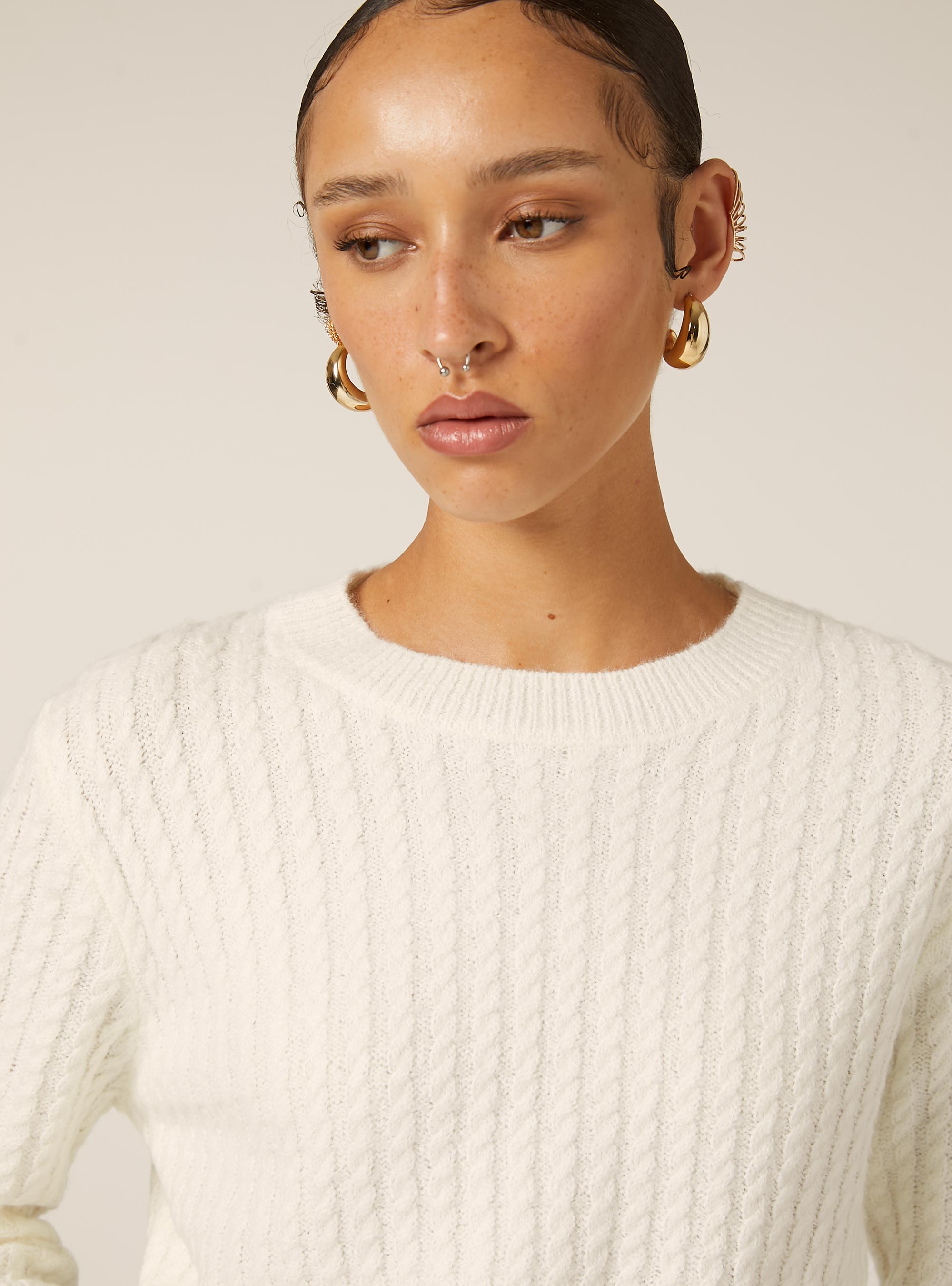 Maglia a trecce, WH2 WHITE