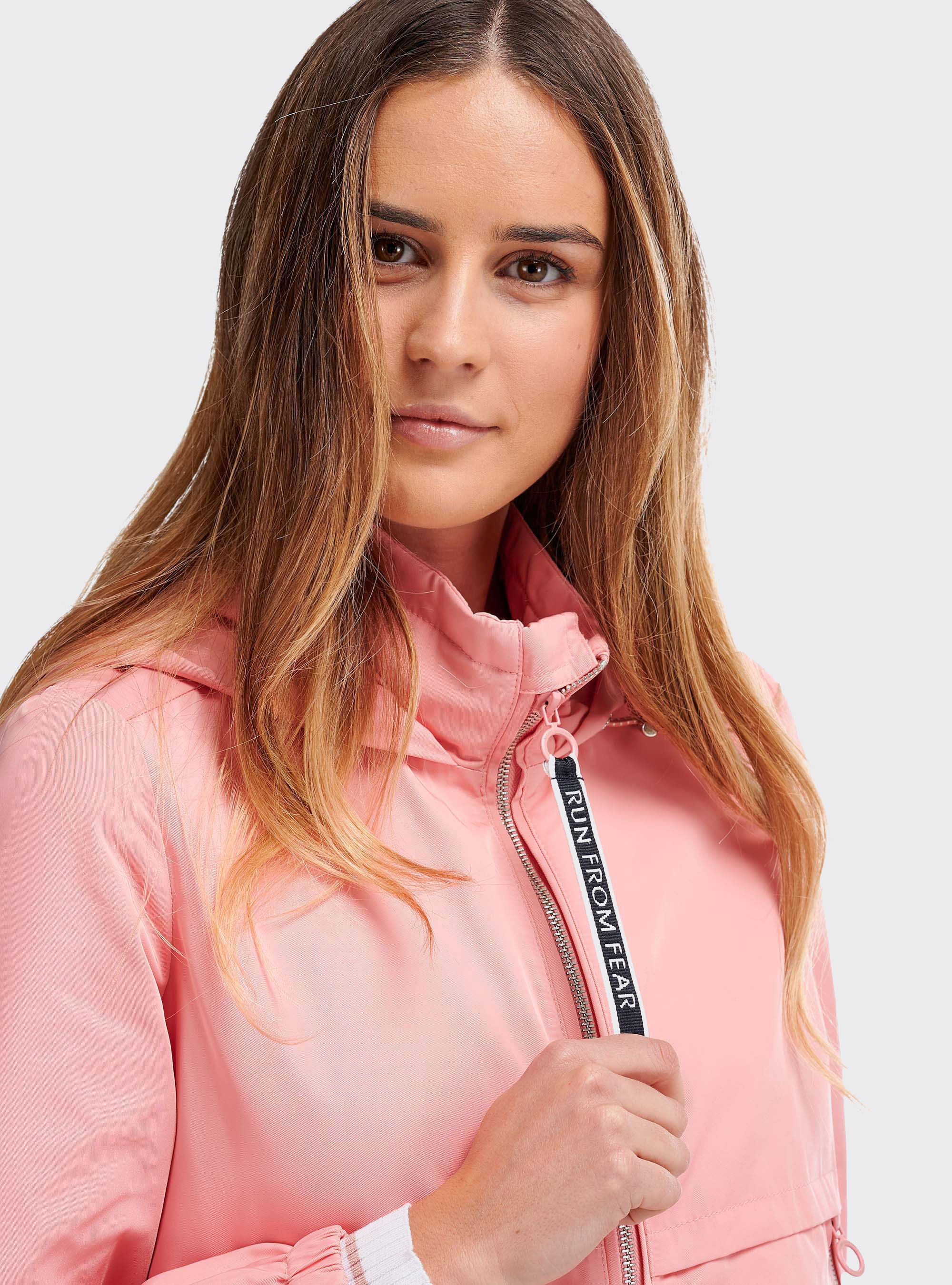 Giubbino crop con cappuccio, ROSA