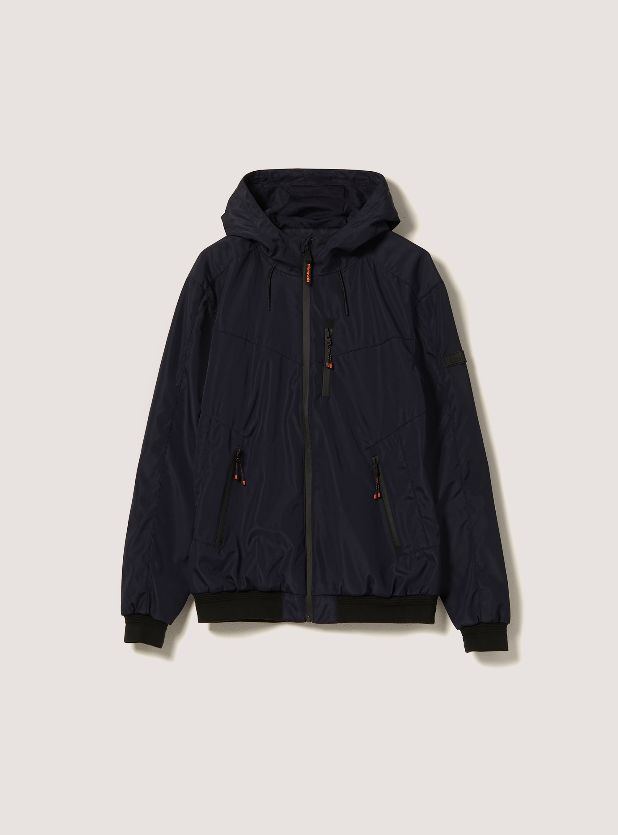 Windproof hooded bomber jacket, NA1 NAVY DARK