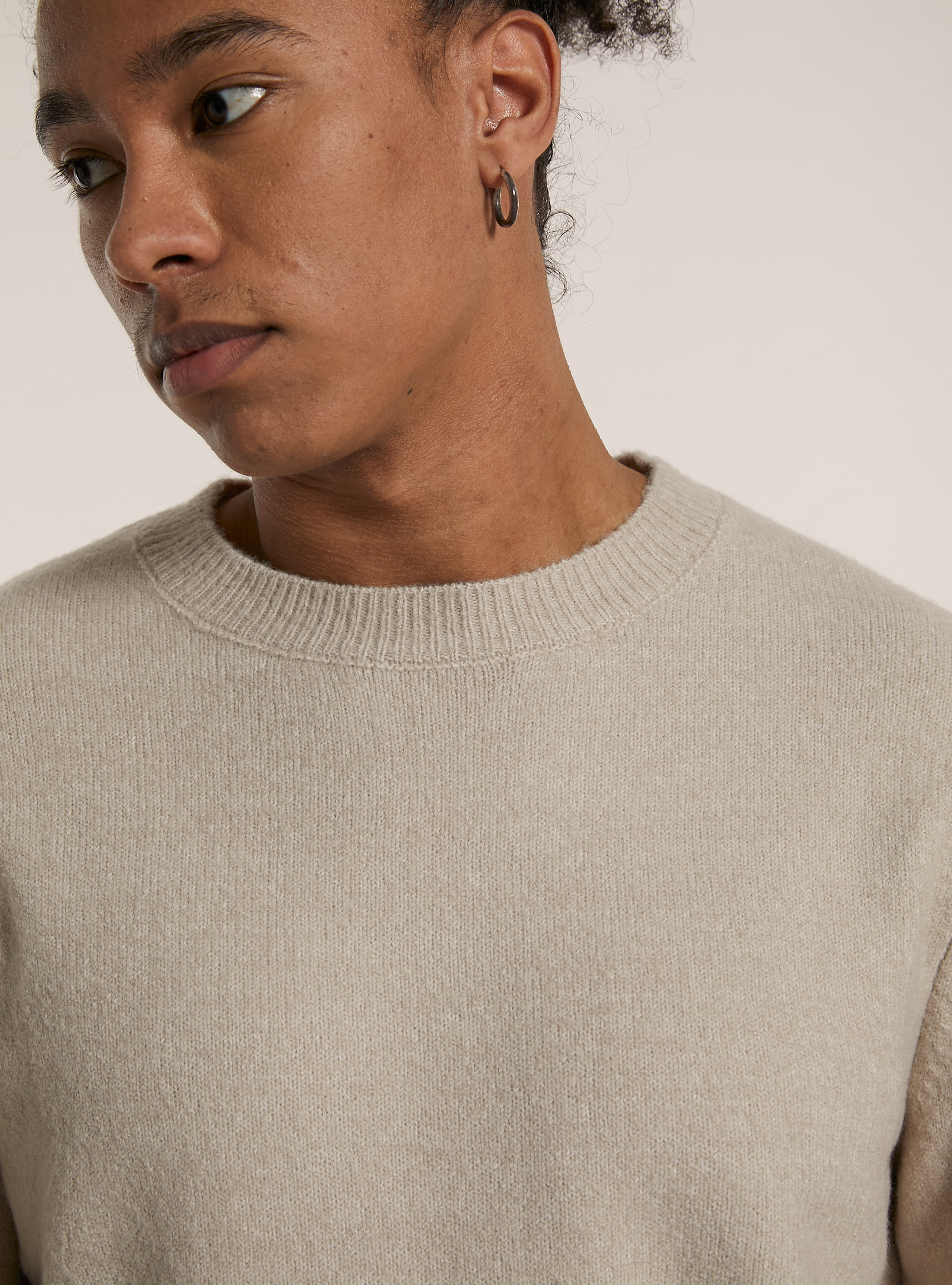 Pullover girocollo, MBG2 BEIGE MEL MED