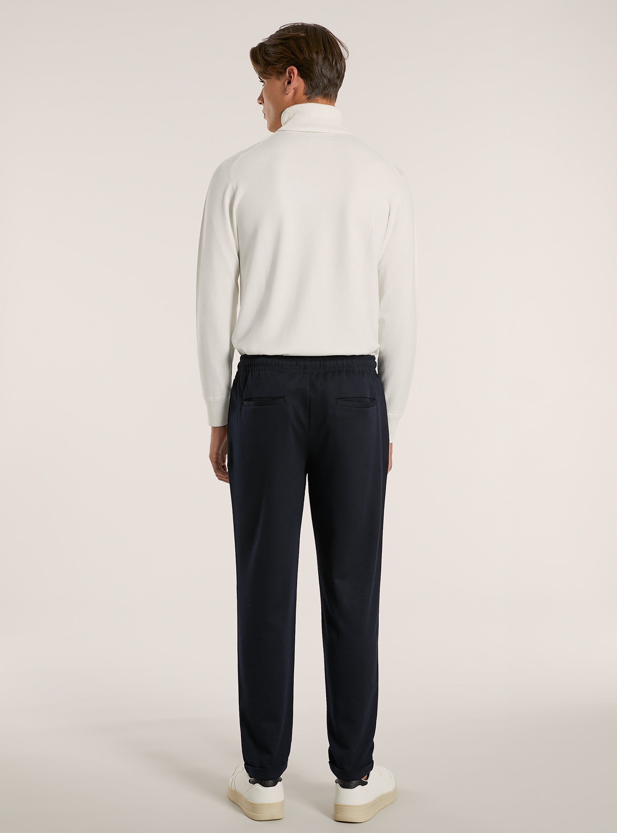 Pantaloni con texture a nido d'ape, NA1 NAVY DARK