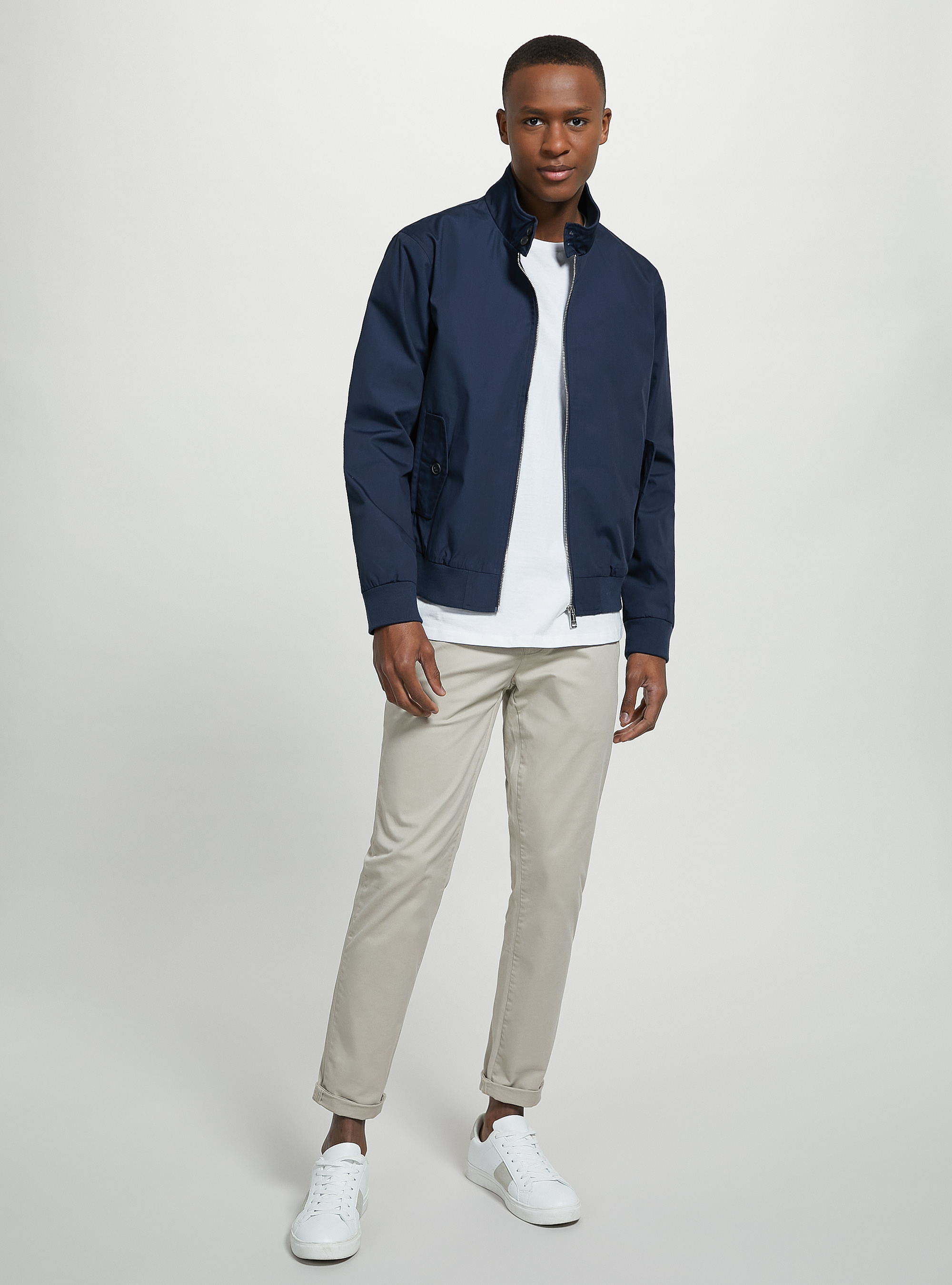 Cotton blend bomber online jacket