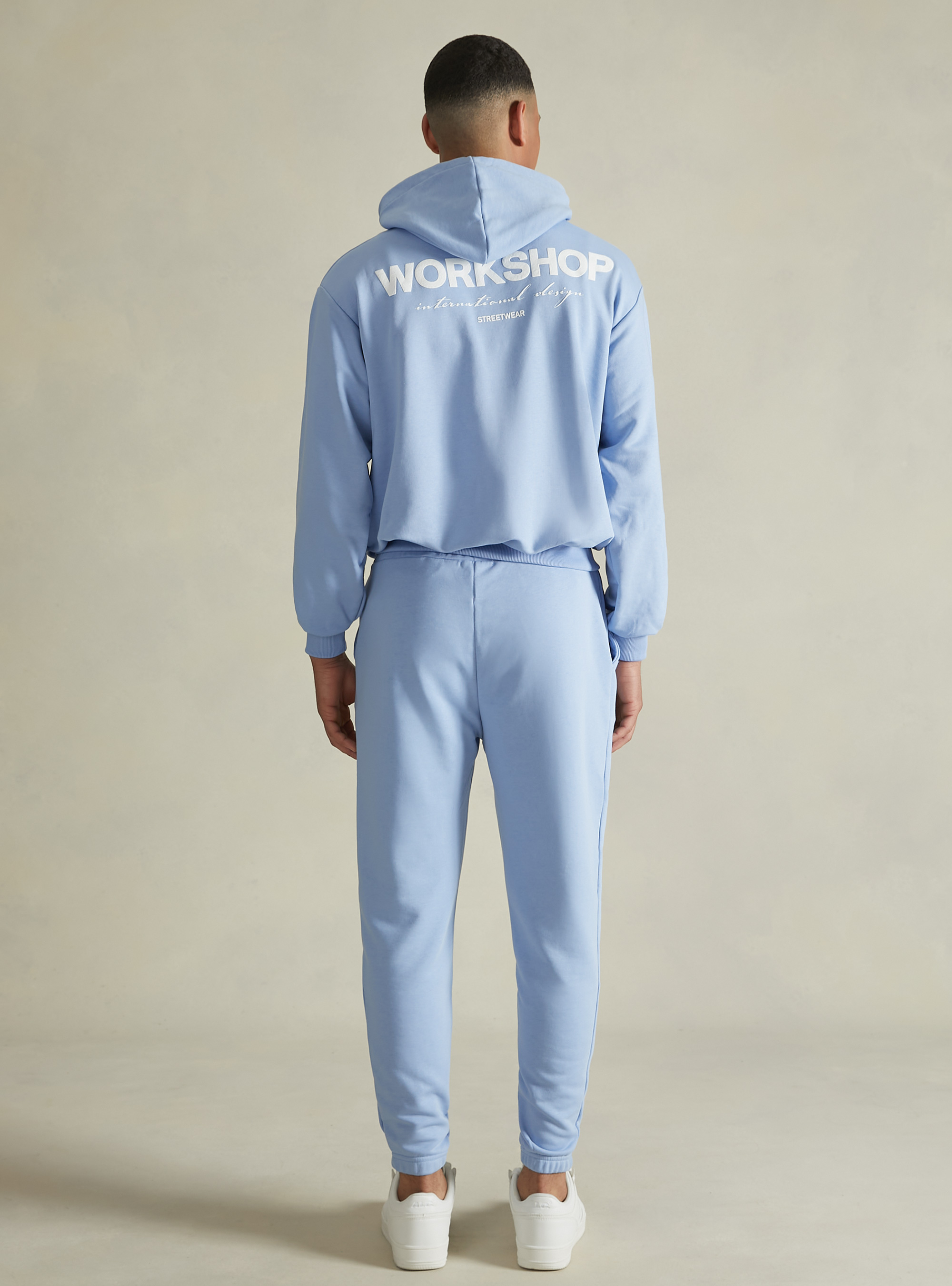 Boxy fit sweatshirt with Workshop print, AZ3 AZURE LIGHT
