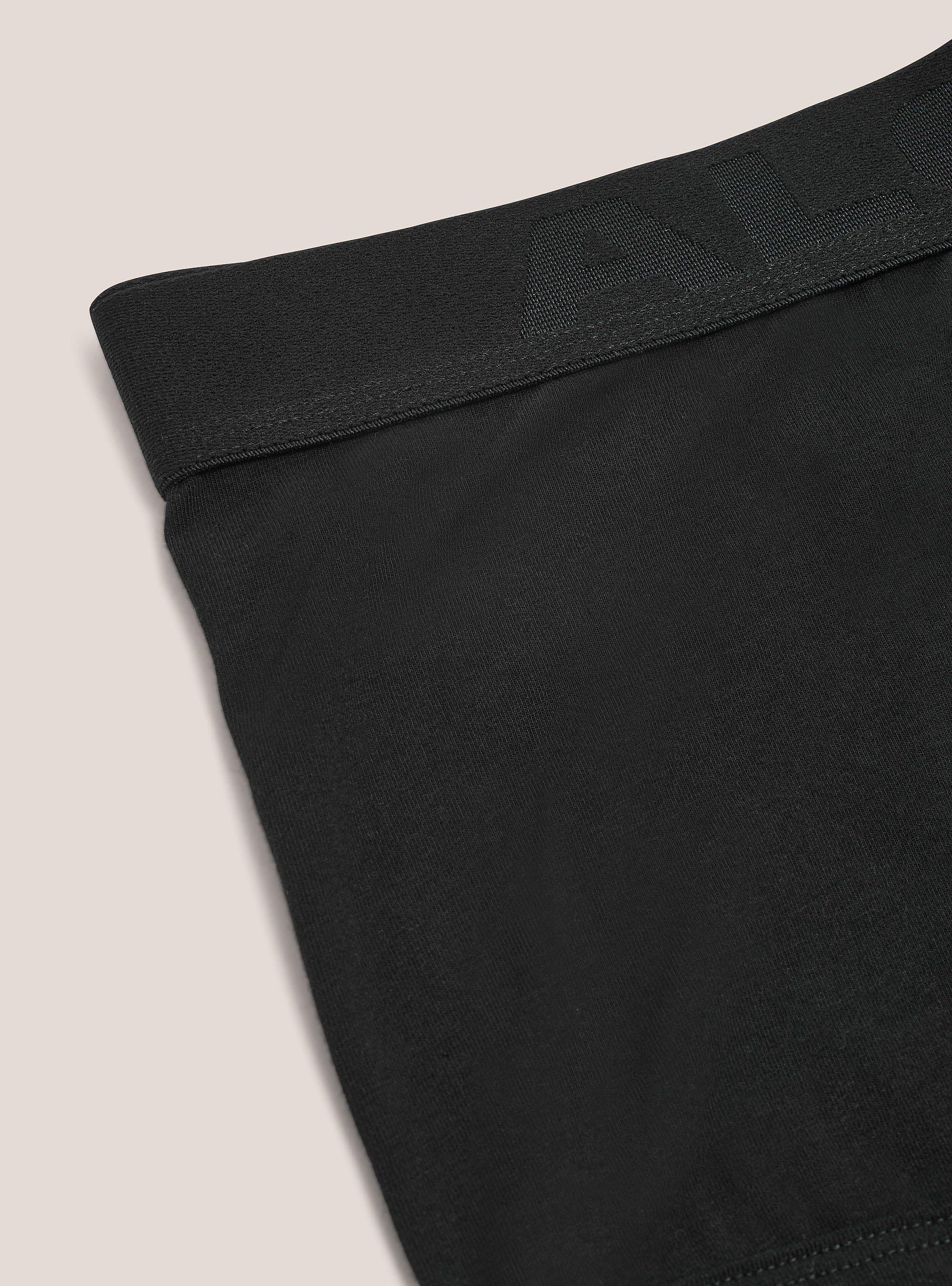 Stretch cotton boxer shorts with logo, BLACK