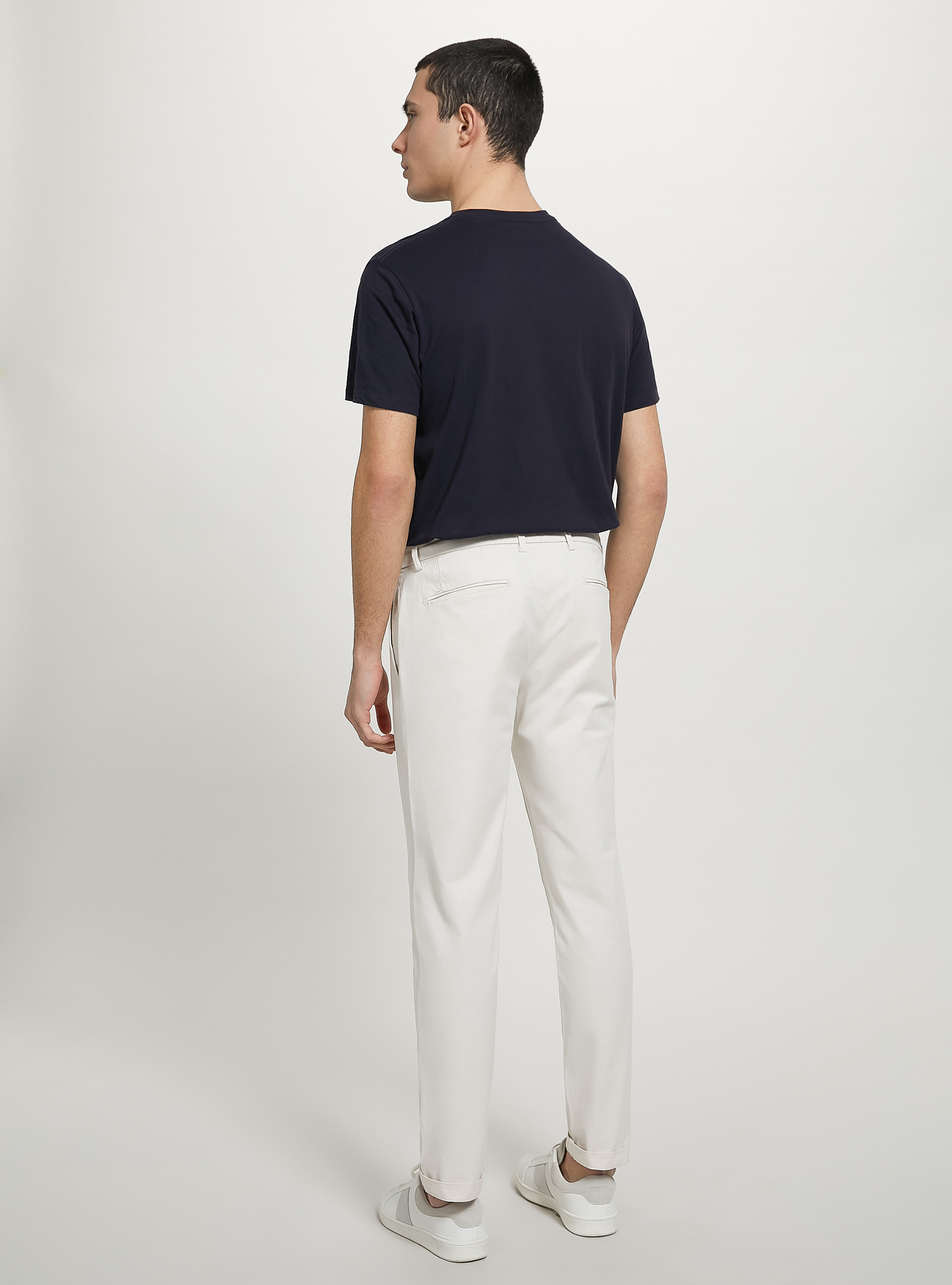 Stretch cotton twill chinos, WH1 OFF WHITE