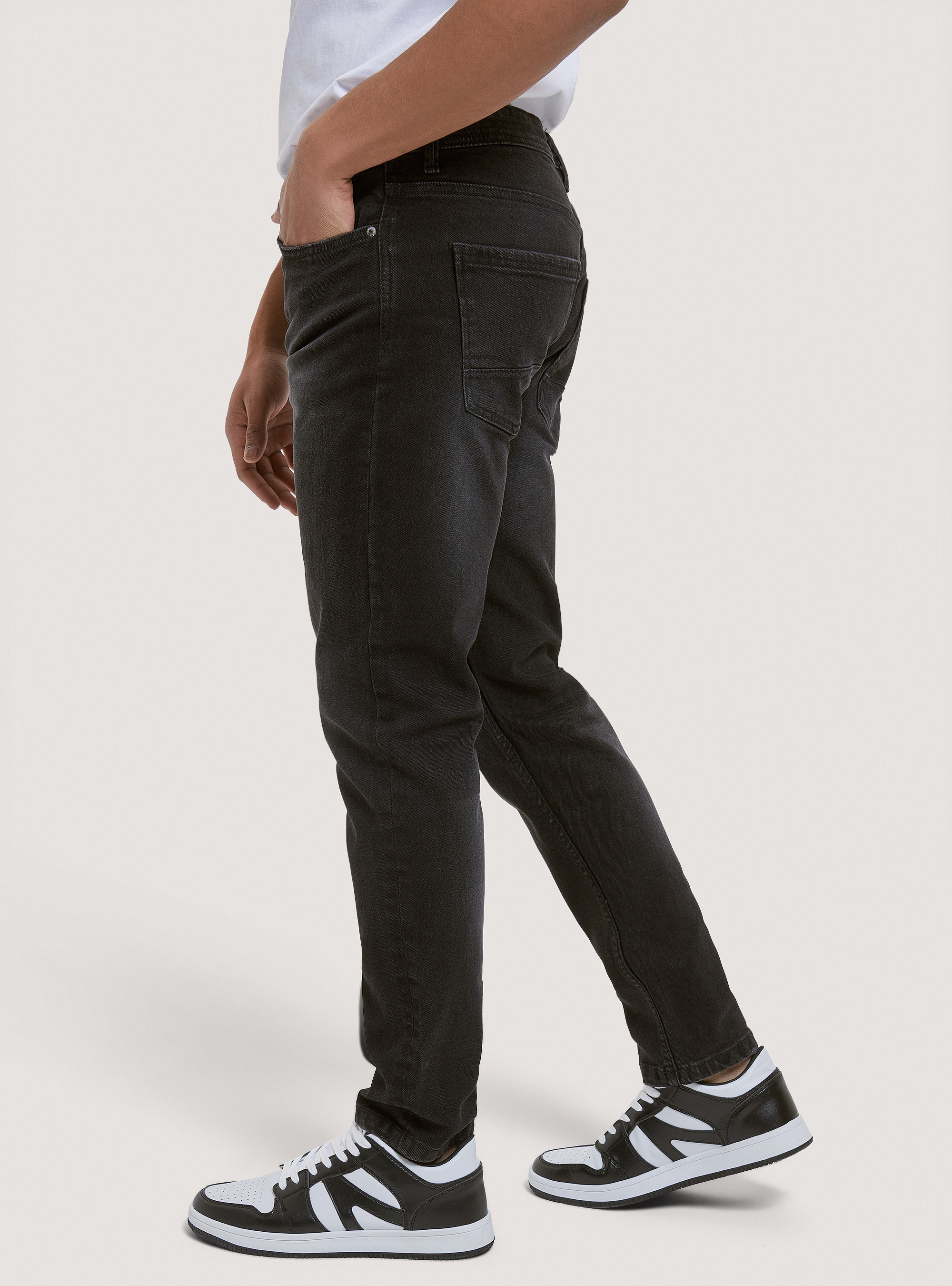 Slim Fit Baumwolljeans, C109 BLACK