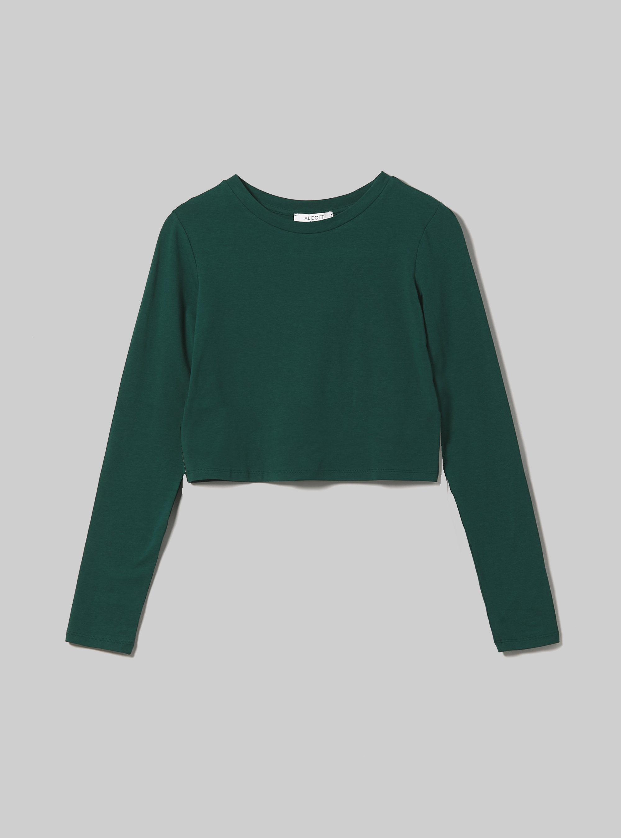 Maglietta cropped a maniche lunghe, GN1 GREEN DARK