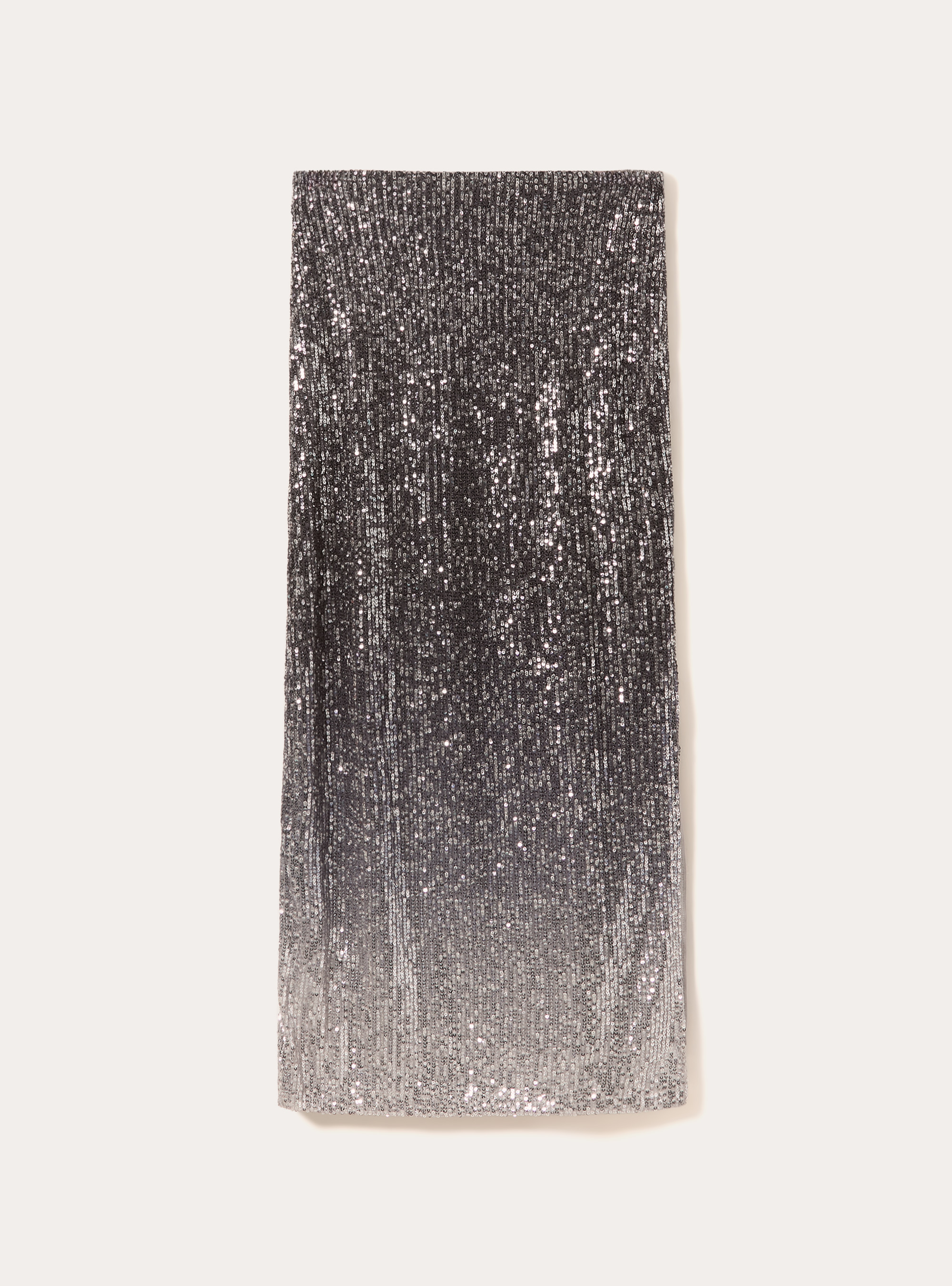 Gonna paillettes degrade' con spacco laterale, GY3 GREY LIGHT