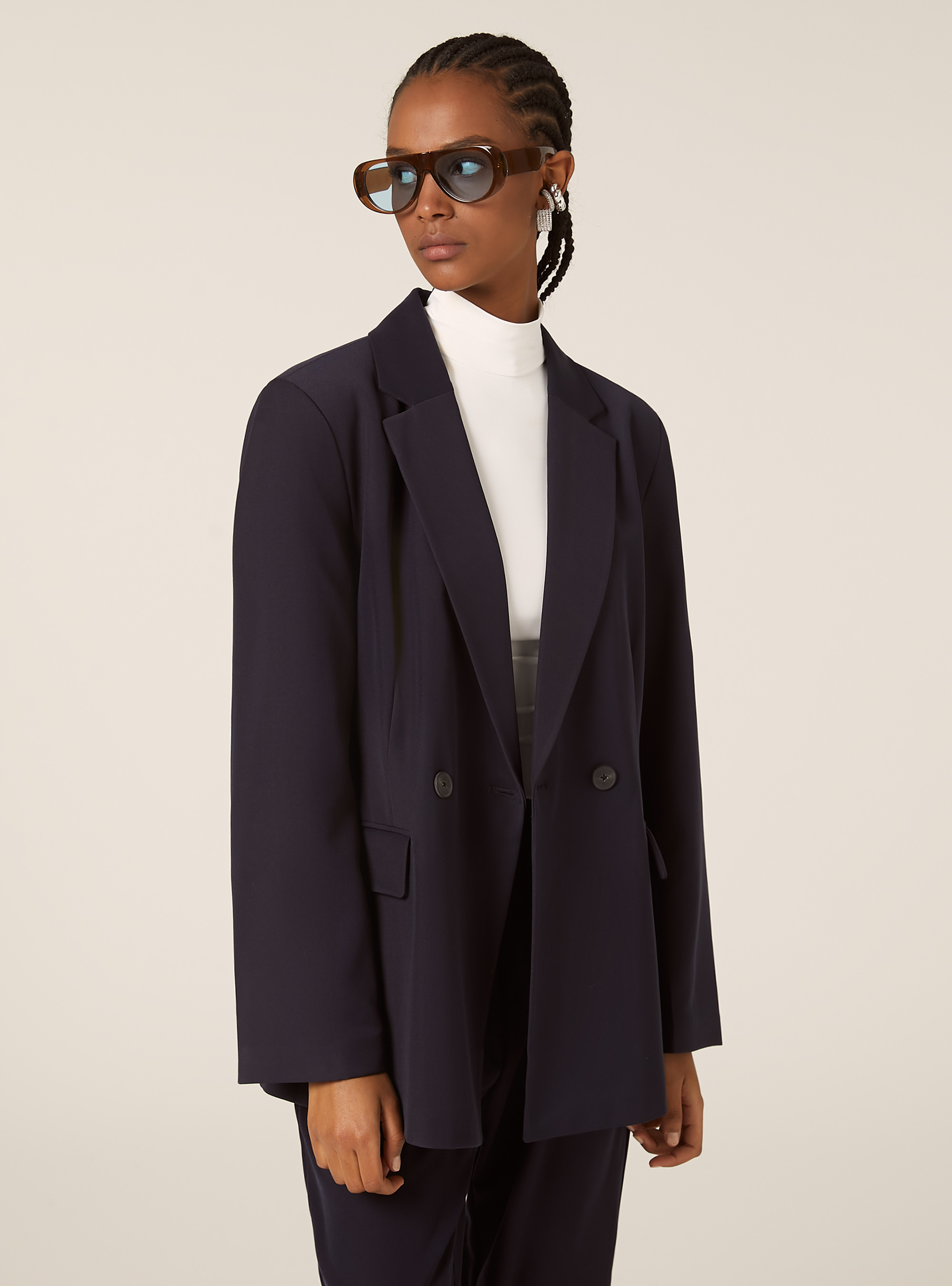 Double-breasted tailored blazer, NA2 NAVY MEDIUM