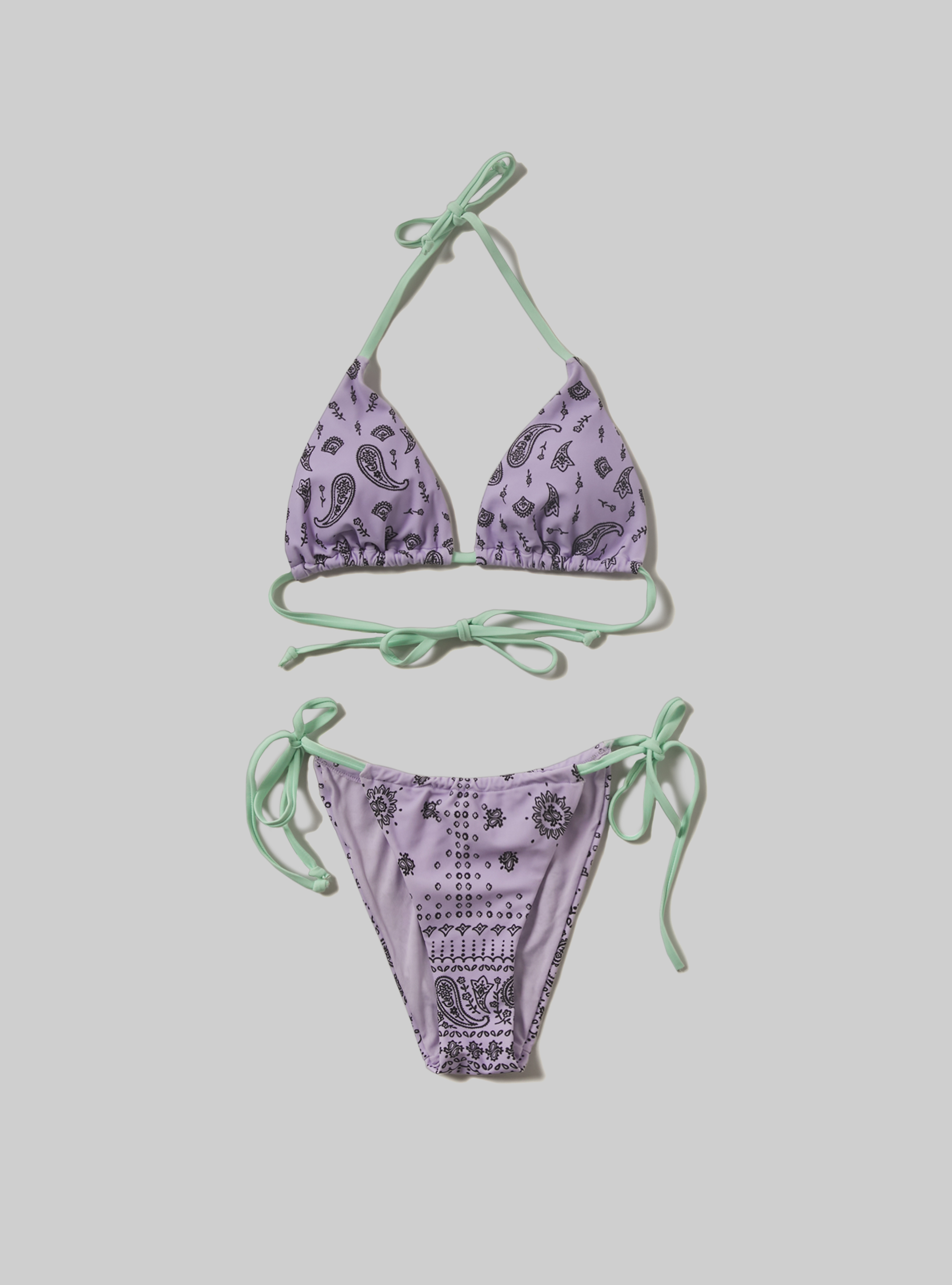 Costume de bain en tissu recycl&eacute; avec haut &agrave; nouer, PAISLEY