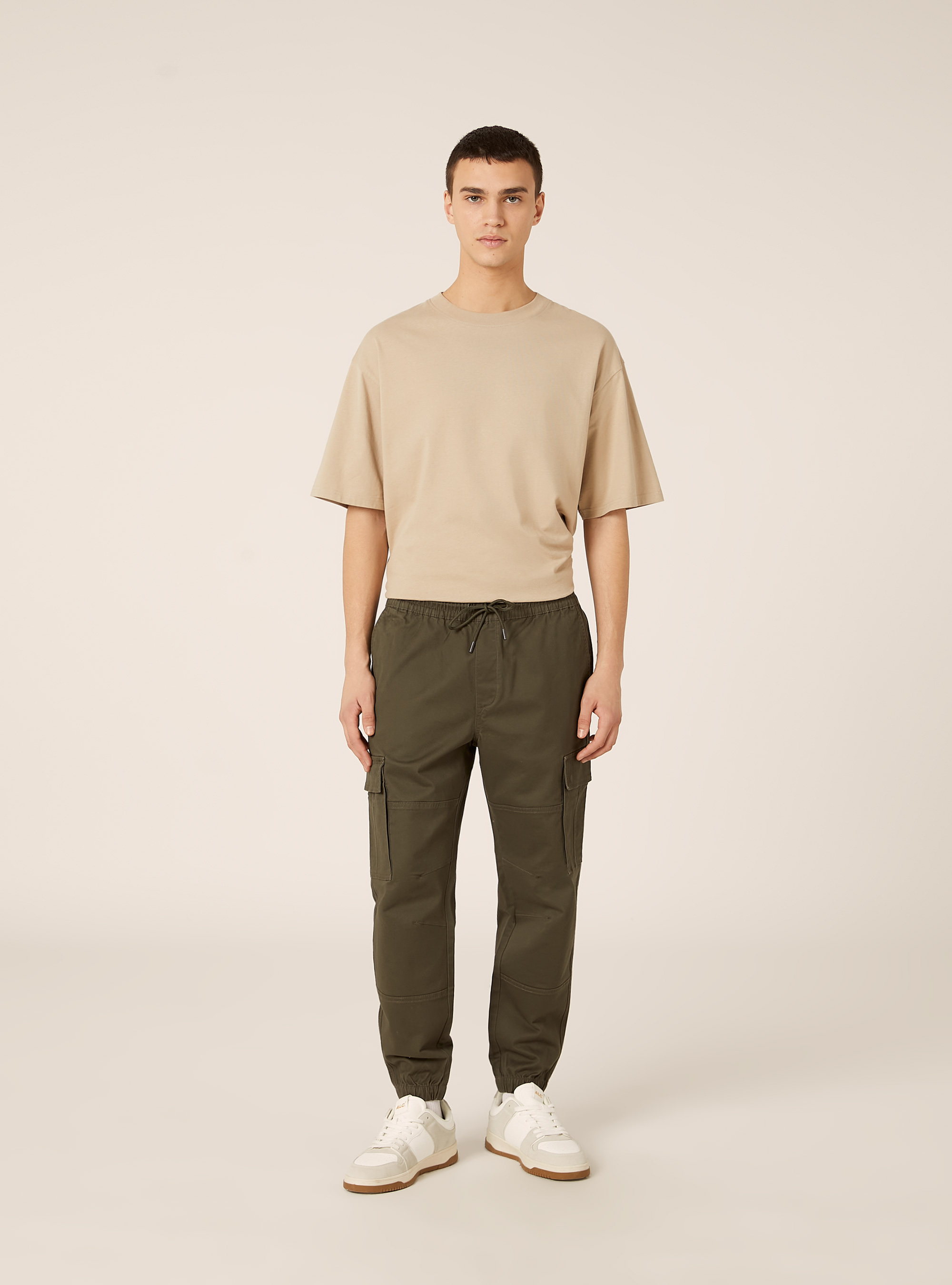 Jogger in twill stretch con tasconi, KY2 KAKY MEDIUM