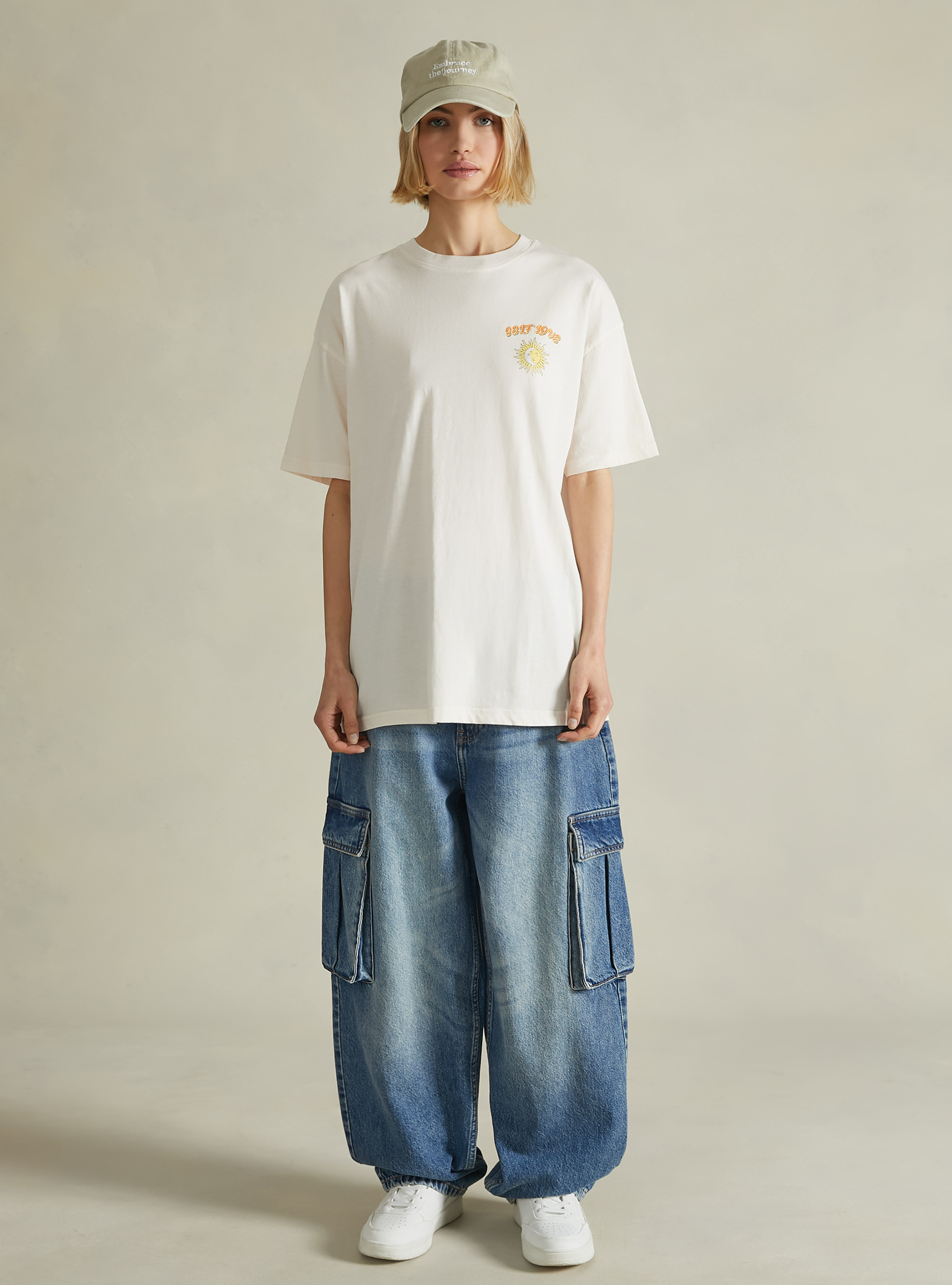 Cotton T-shirt with print, CR3 CREAM LIGHT