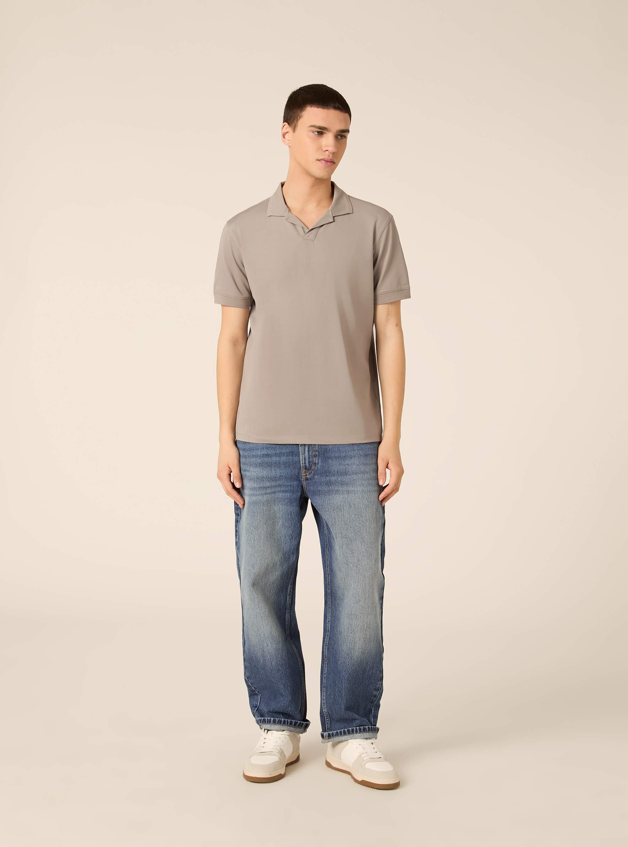 Polo AIRes in piquet stretch, GY2 GREY MEDIUM