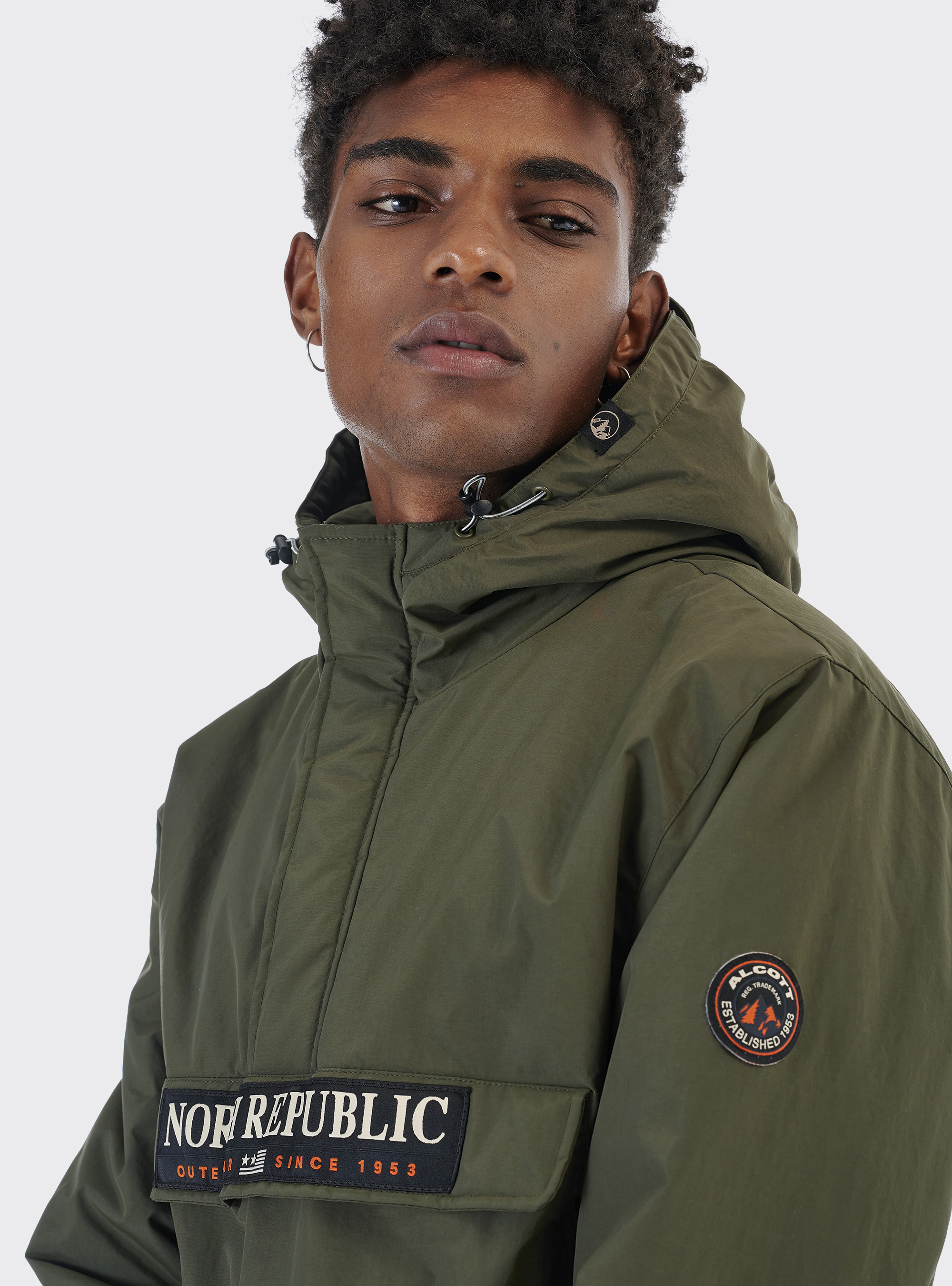 Anorak jacket with 100% recycled polyester padding, KAKI