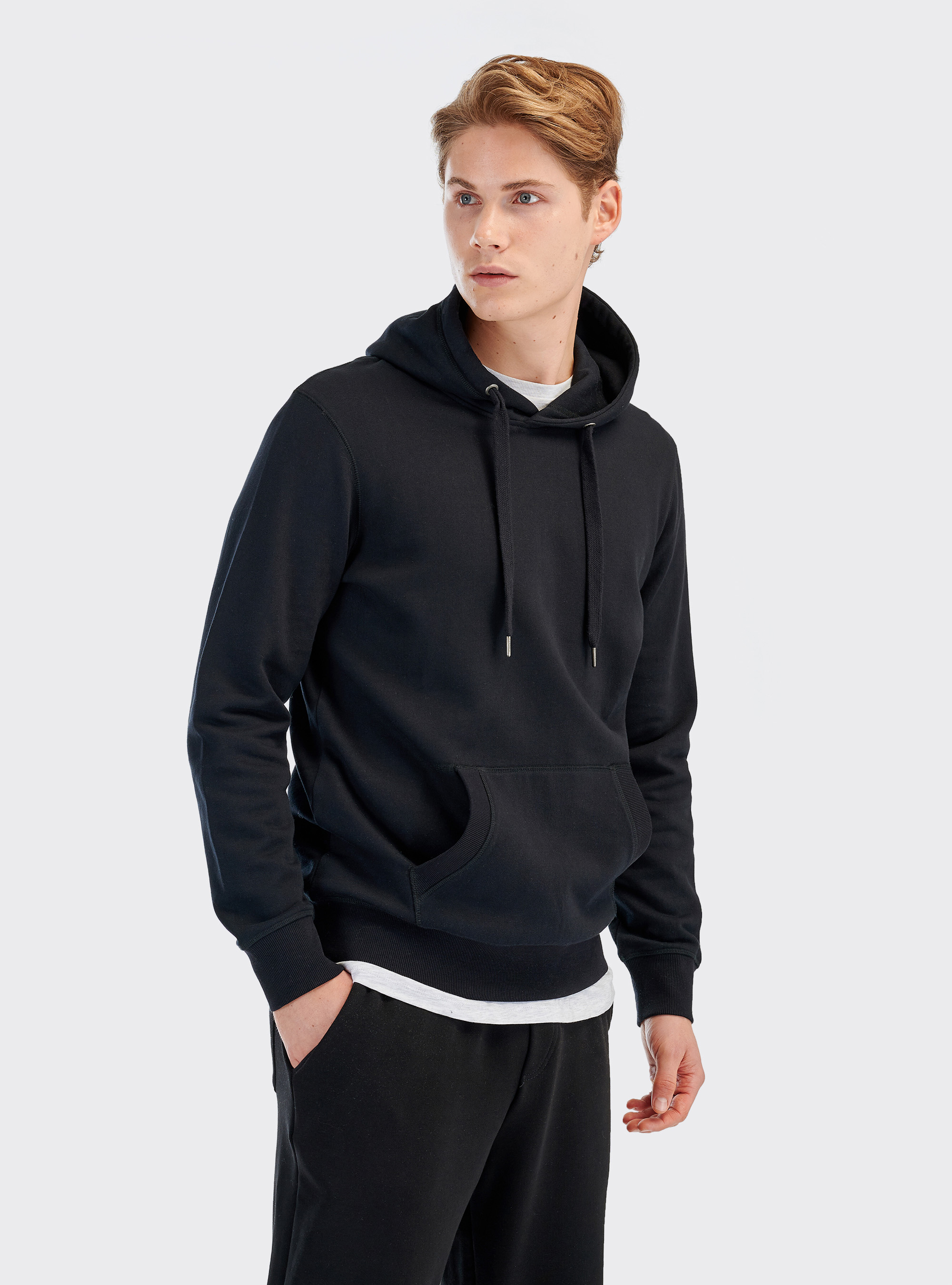 Sweat à capuche basique, C101 BLACK