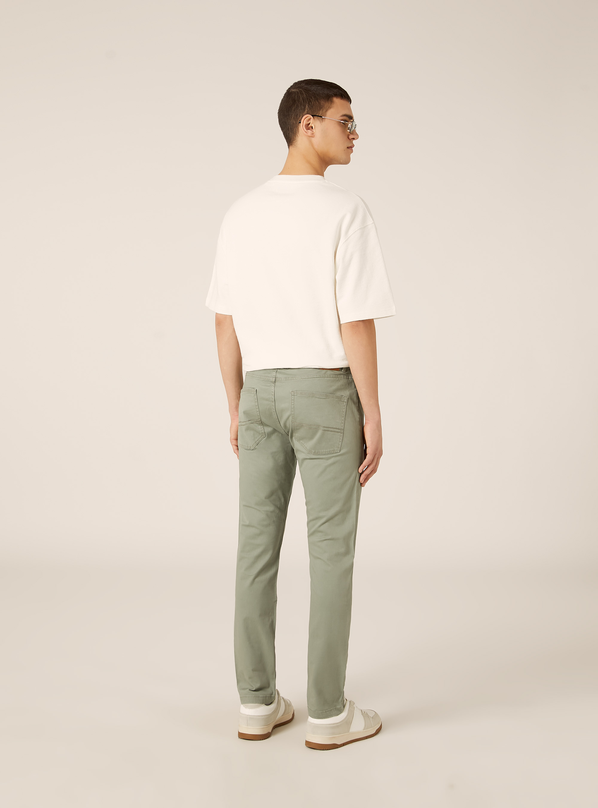 Skinny fit cotton trousers, GN2 GREEN MEDIUM
