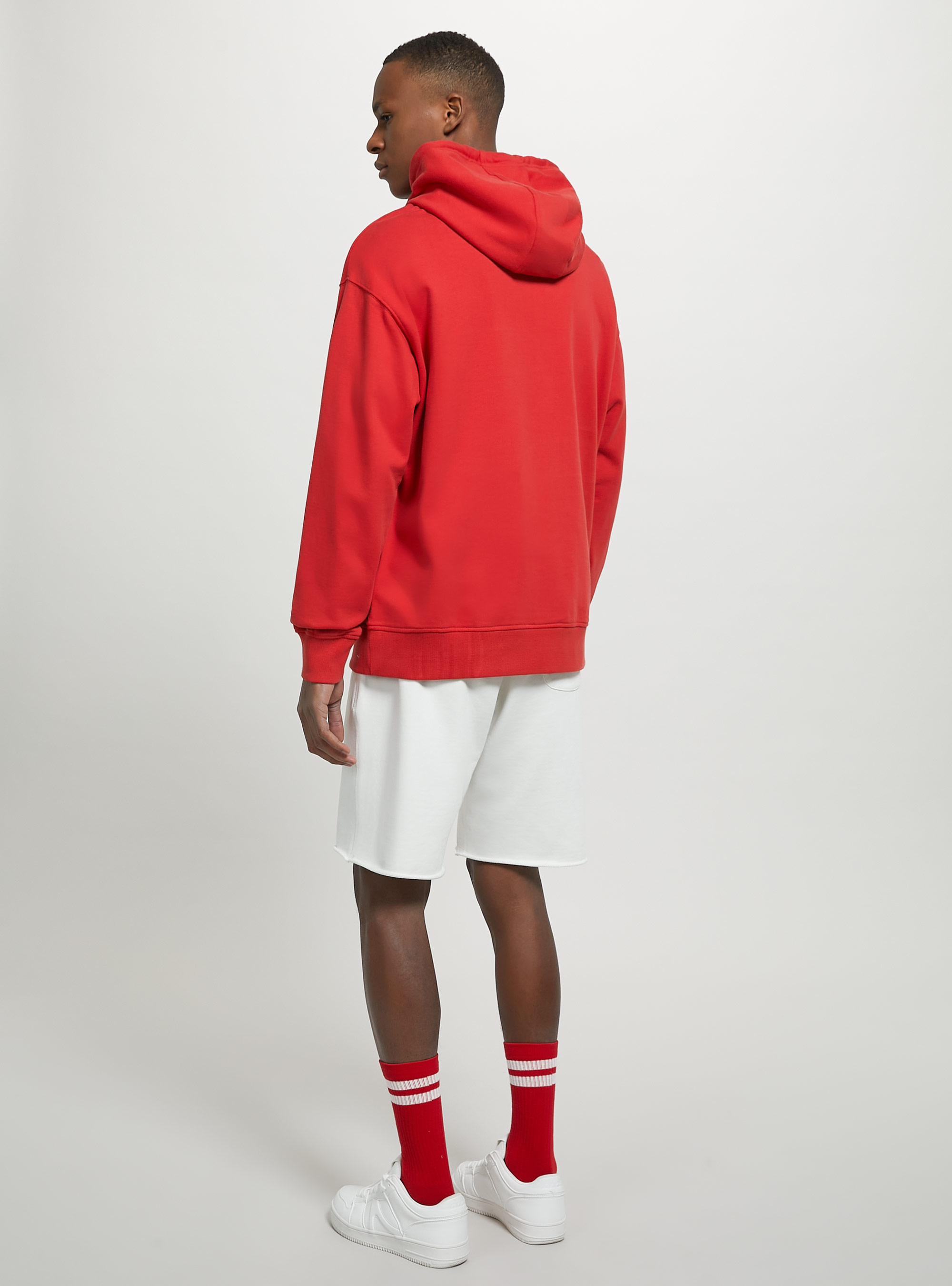 Sweatshirt with hood and pouch pocket, RD2 RED MEDIUM