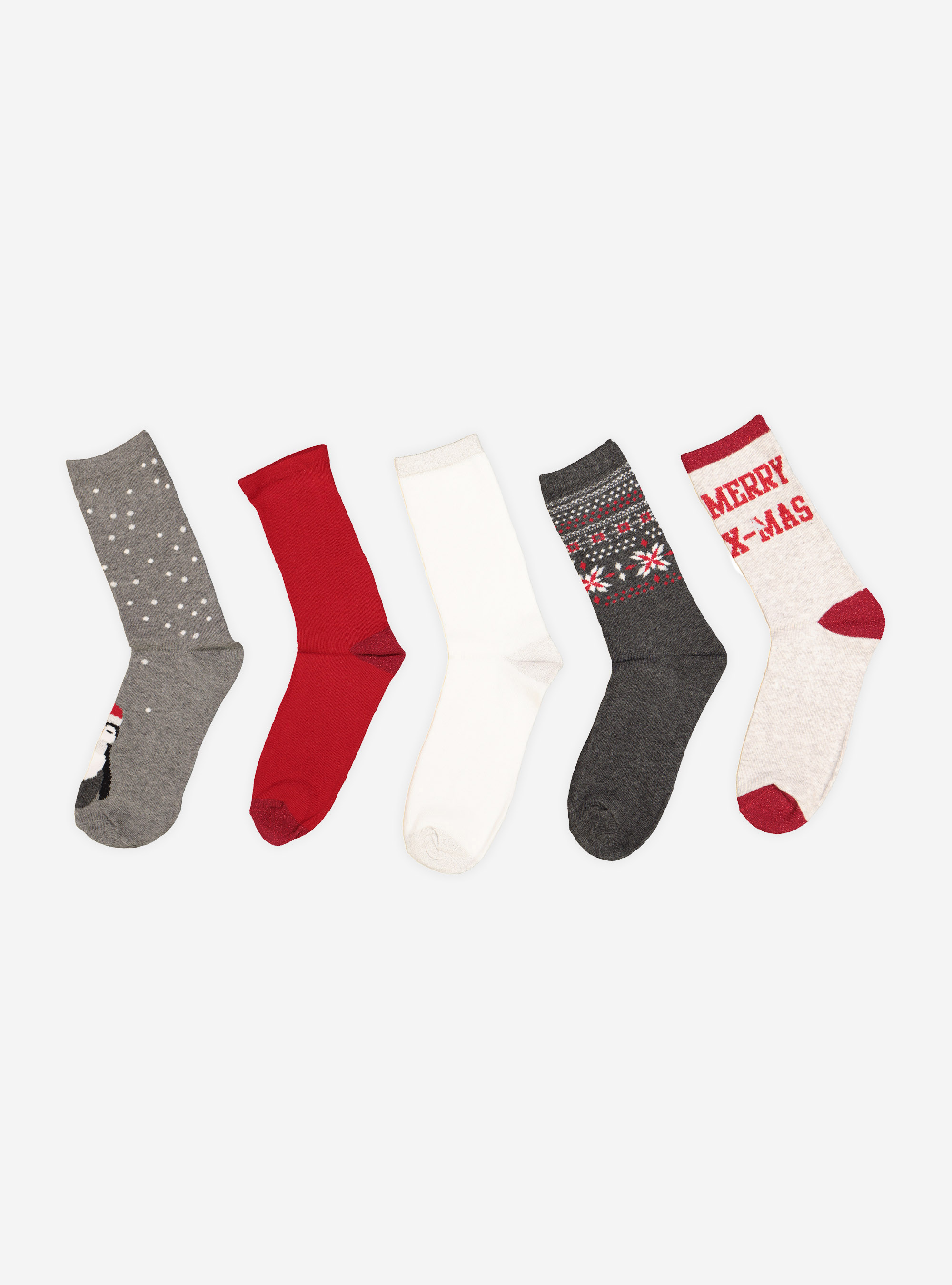Set 5 calzini natale, XMAS
