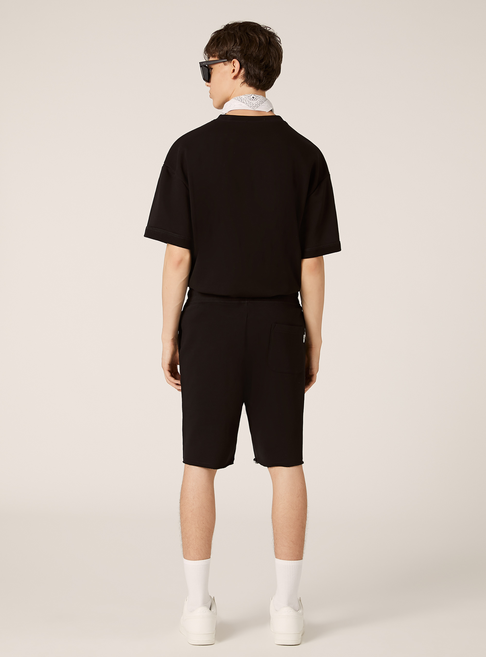 Bermuda jogger de algodón, BK1 BLACK