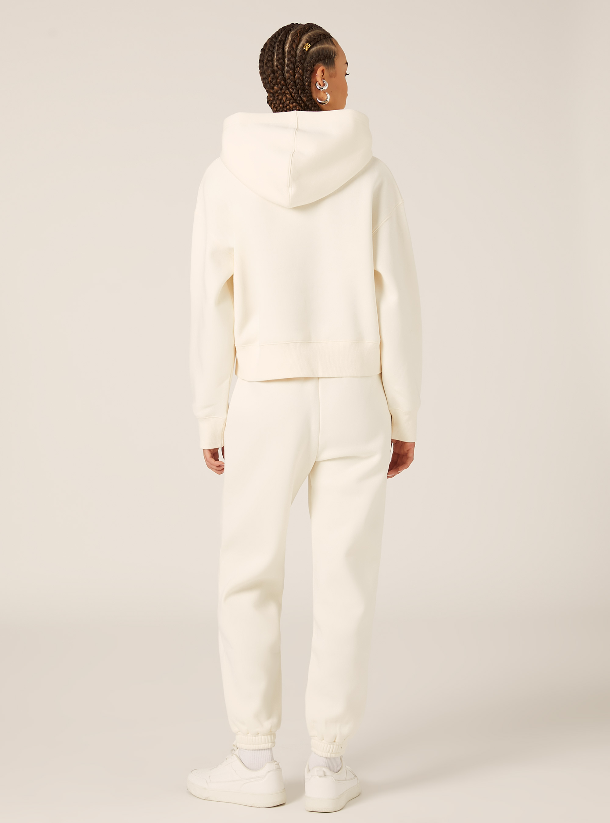 Boxy fit hooded sweatshirt, CR3 CREAM LIGHT